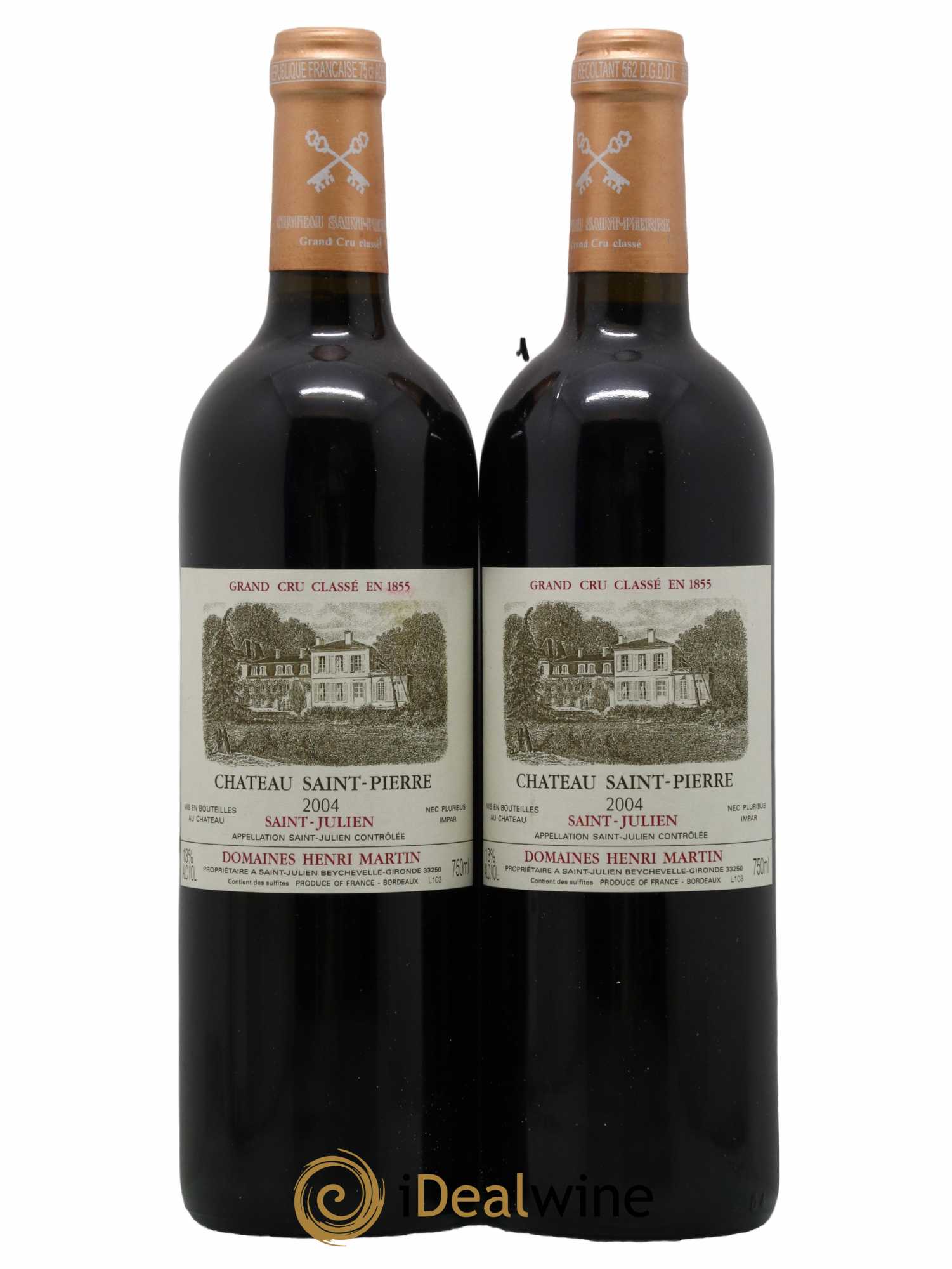 Château Saint-Pierre 4ème Grand Cru Classé 2004 - Lot de 2 bouteilles - 0