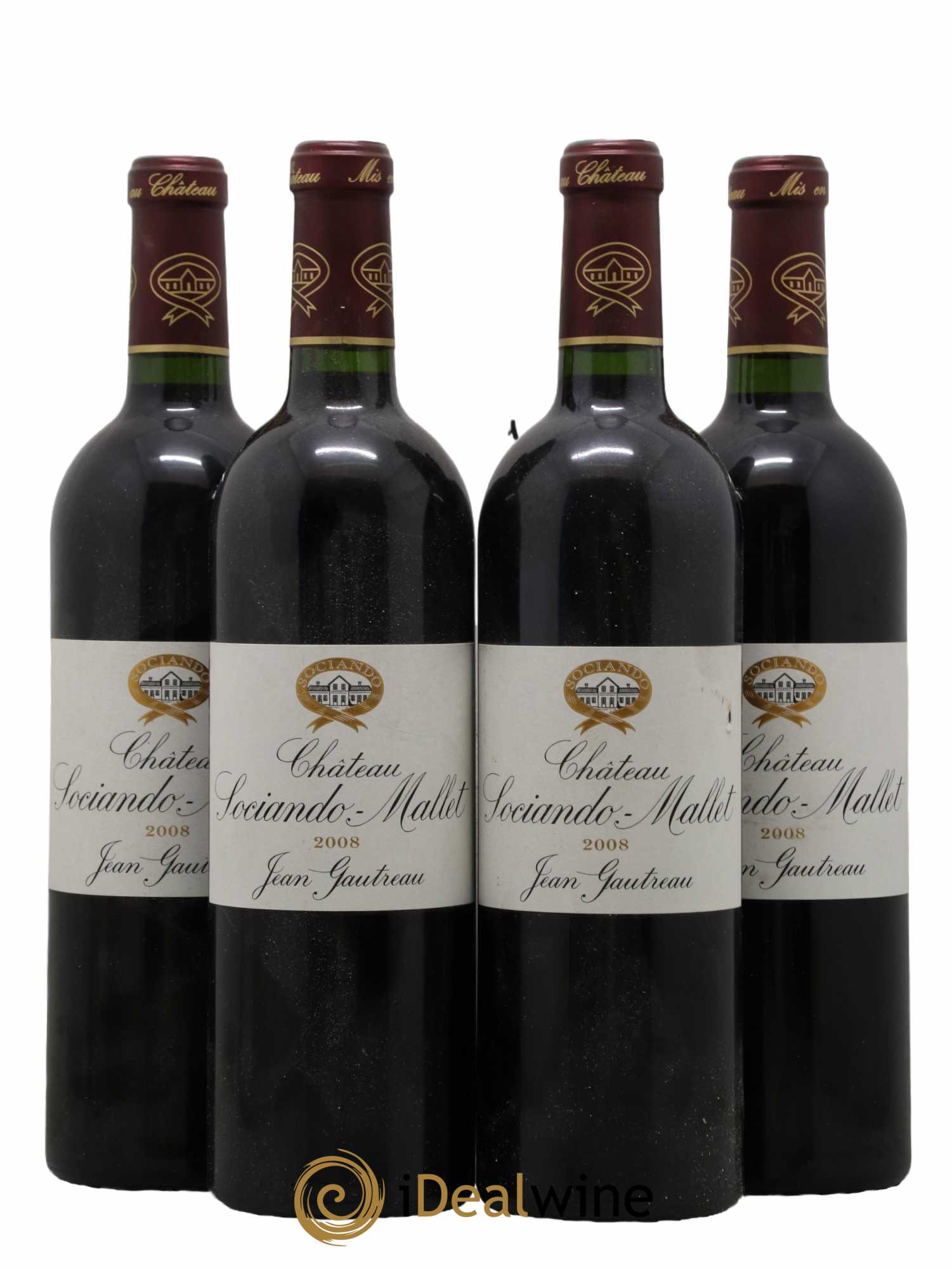 Château Sociando Mallet 2008 - Lot de 4 bouteilles - 0
