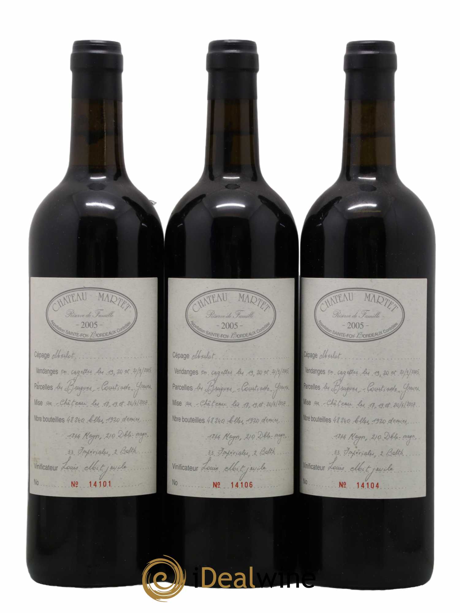 Château Martet 2005 - Lot de 3 bouteilles - 0