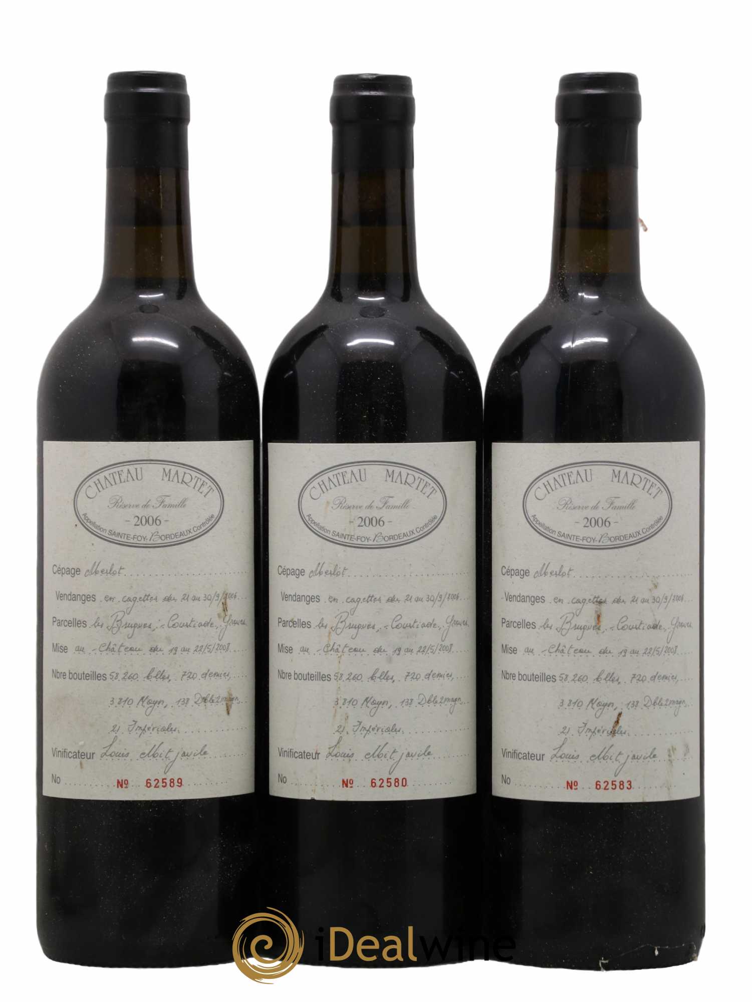 Château Martet 2006 - Lot de 3 bouteilles - 0
