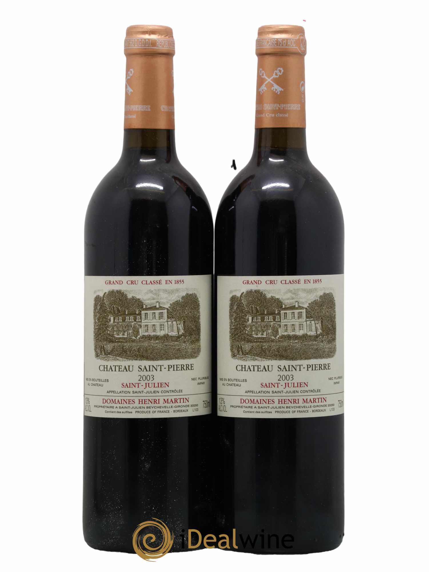 Château Saint-Pierre 4ème Grand Cru Classé 2003 - Lot de 2 bouteilles - 0