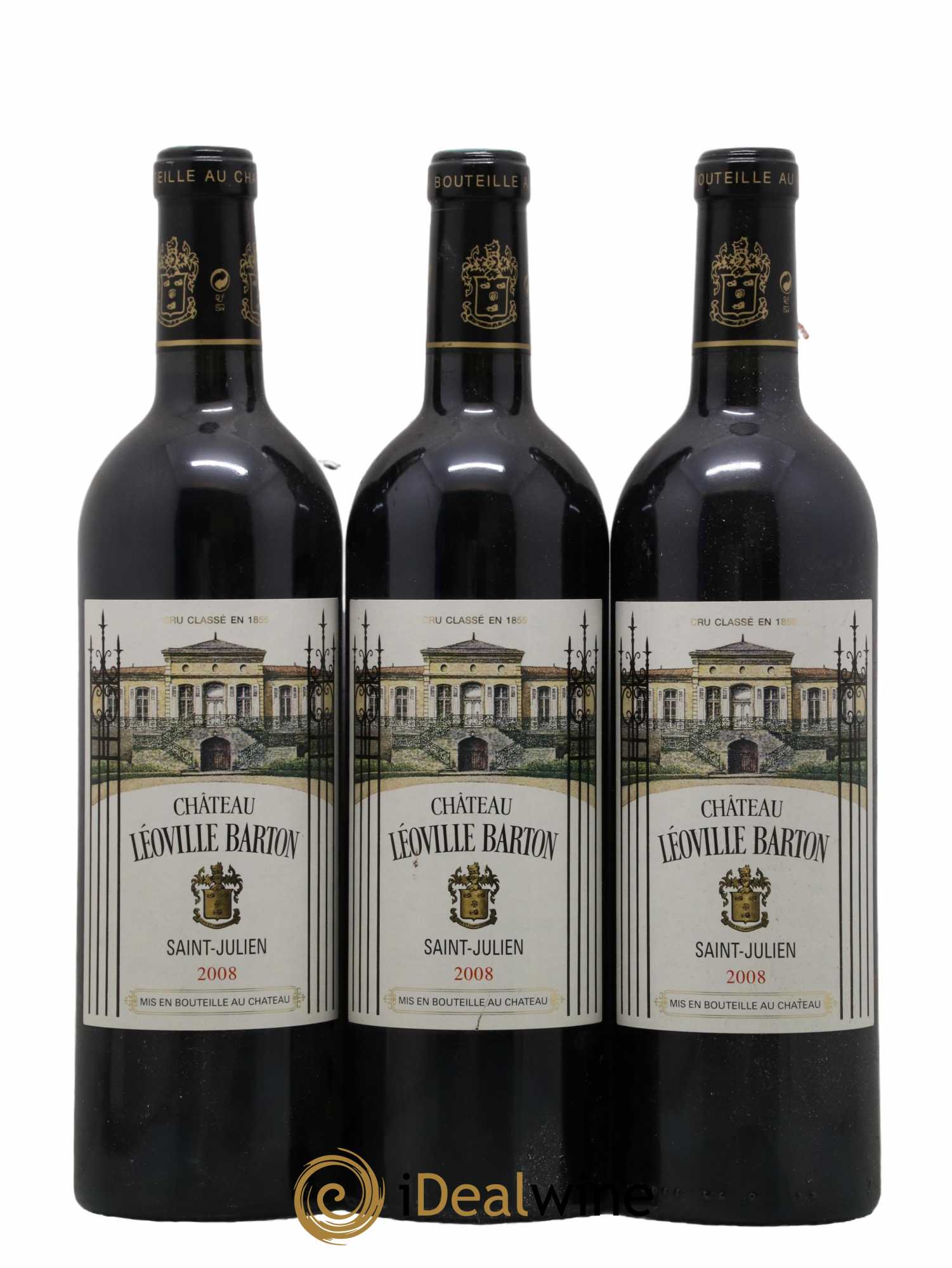 Château Léoville Barton 2ème Grand Cru Classé 2008 - Lot of 3 bottles - 0