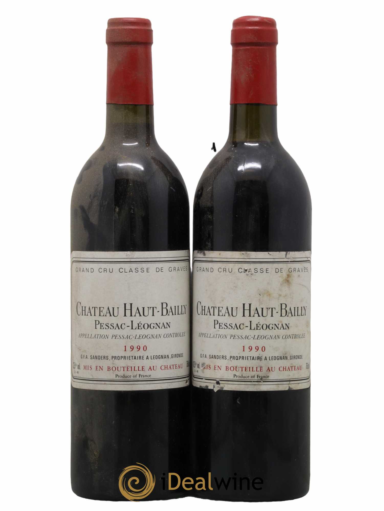 Château Haut-Bailly Cru Classé de Graves 1990 - Lot de 2 bouteilles - 0