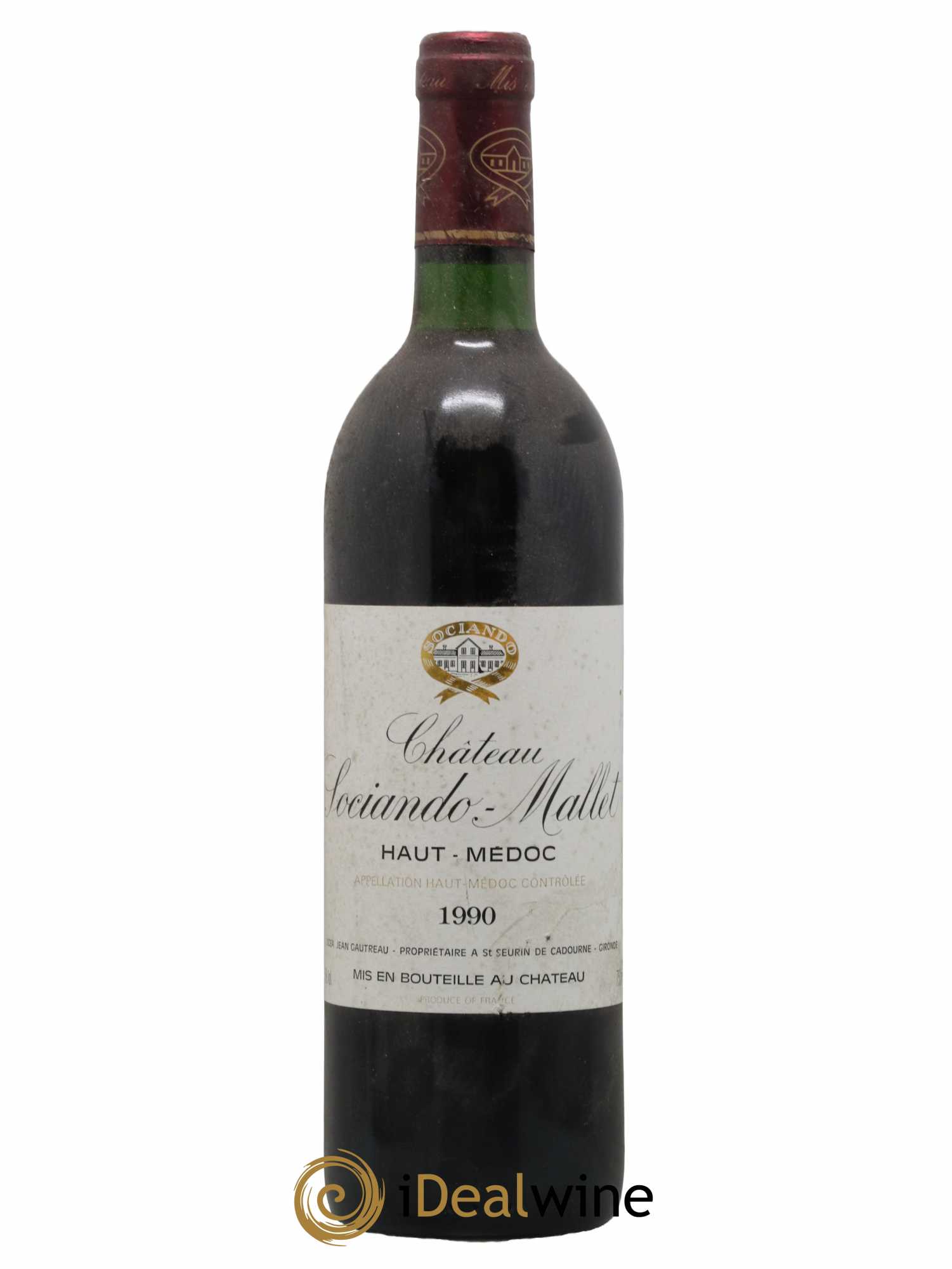 Château Sociando Mallet 1990 - Lot de 1 bouteille - 0