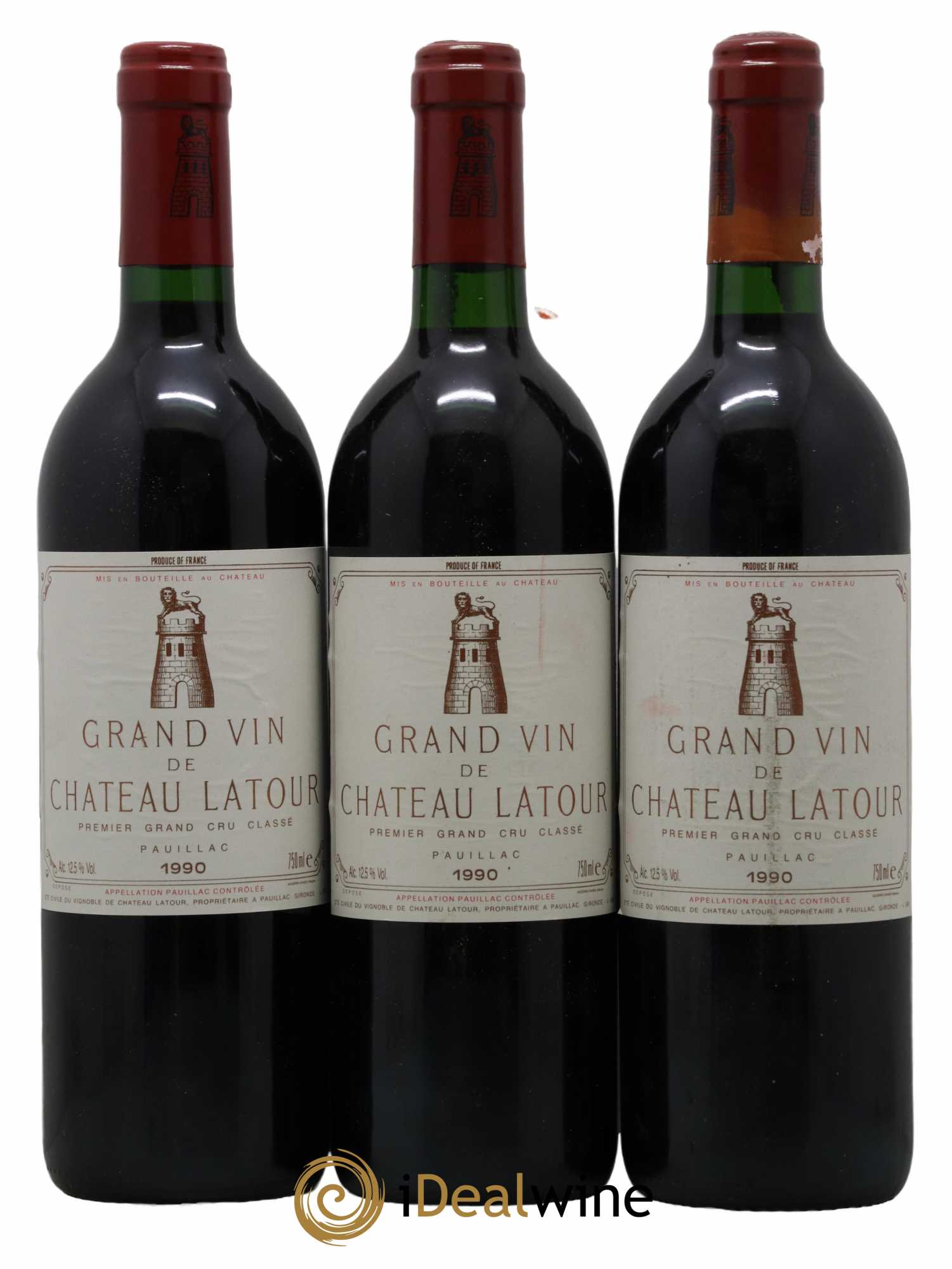 Château Latour 1er Grand Cru Classé 1990 - Lot de 3 bouteilles - 0