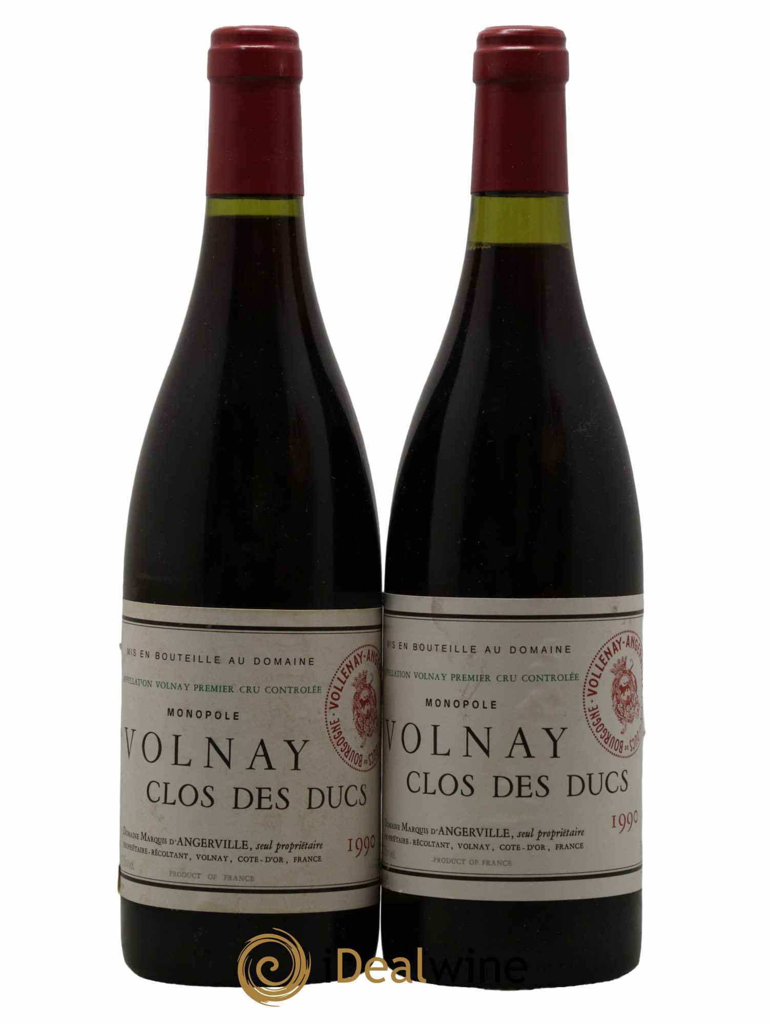 Volnay 1er Cru Clos des Ducs Marquis d'Angerville (Domaine) 1990 - Lot de 2 bouteilles - 0