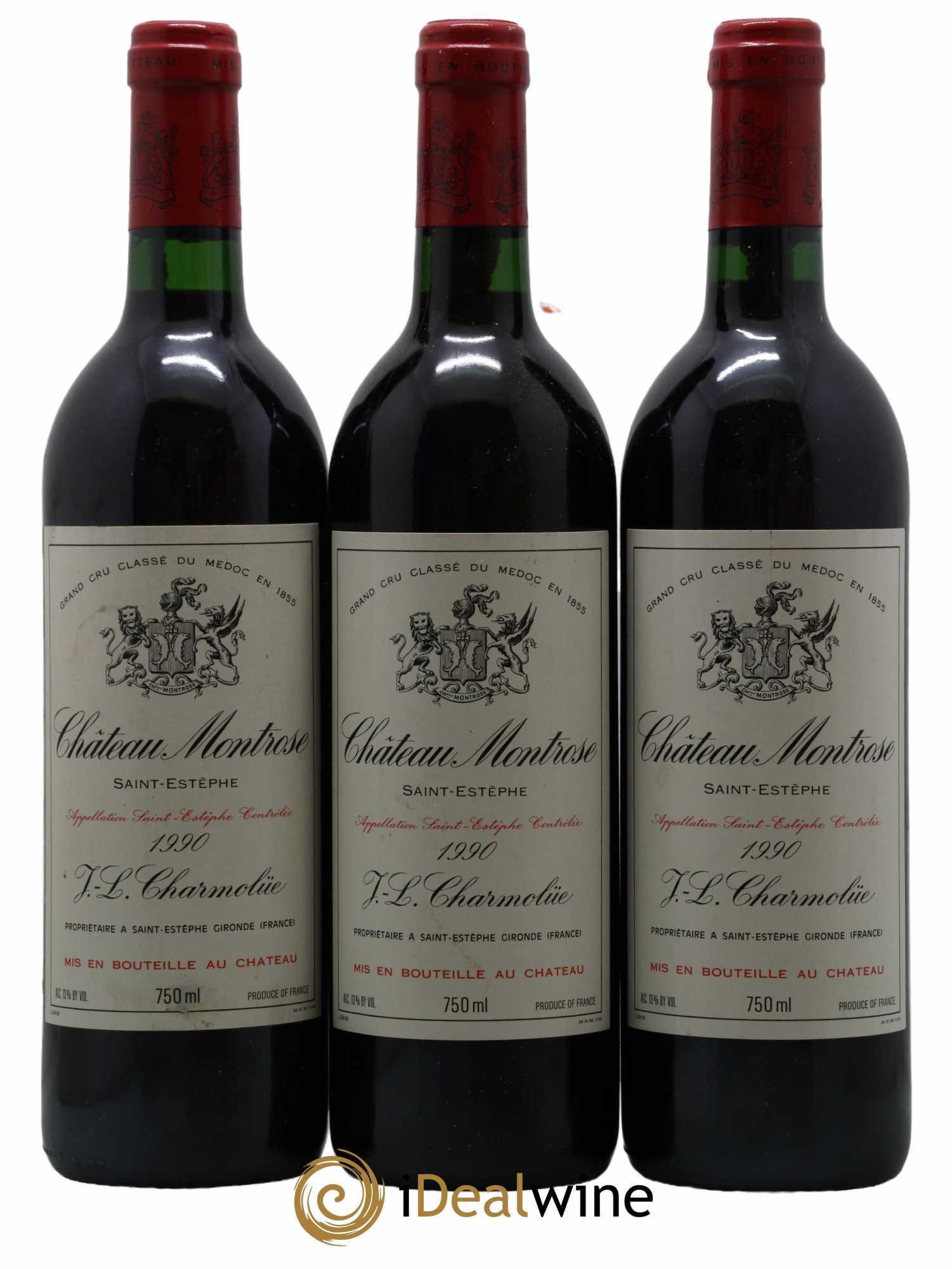 Château Montrose 2ème Grand Cru Classé 1990 - Lot de 3 bouteilles - 0