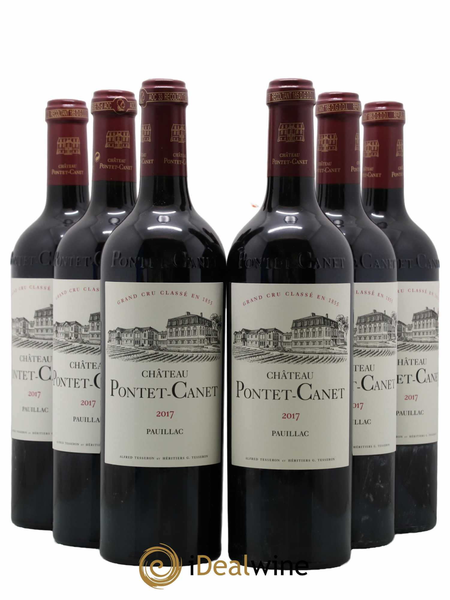 Château Pontet Canet 5ème Grand Cru Classé 2017 - Lot de 6 bouteilles - 0