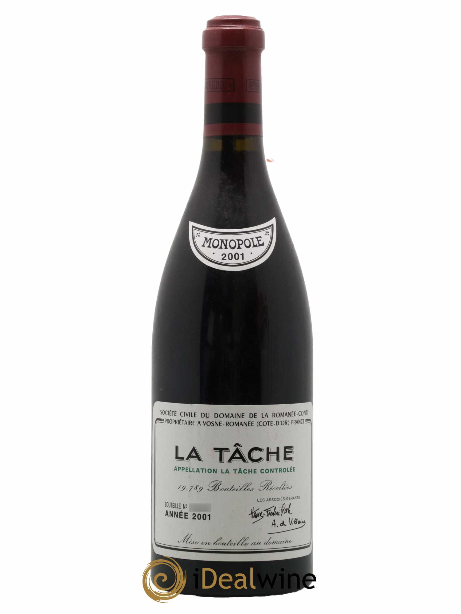 La Tâche Grand Cru Domaine de la Romanée-Conti 2001 - Lot de 1 bouteille - 0