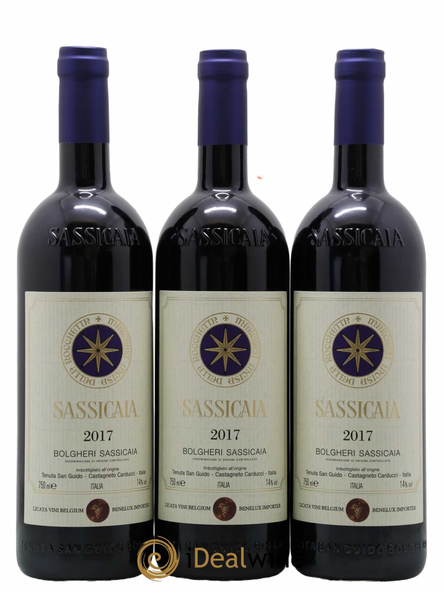 Bolgheri DOC Sassicaia Tenuta San Guido 2017 - Lot de 3 bouteilles - 0