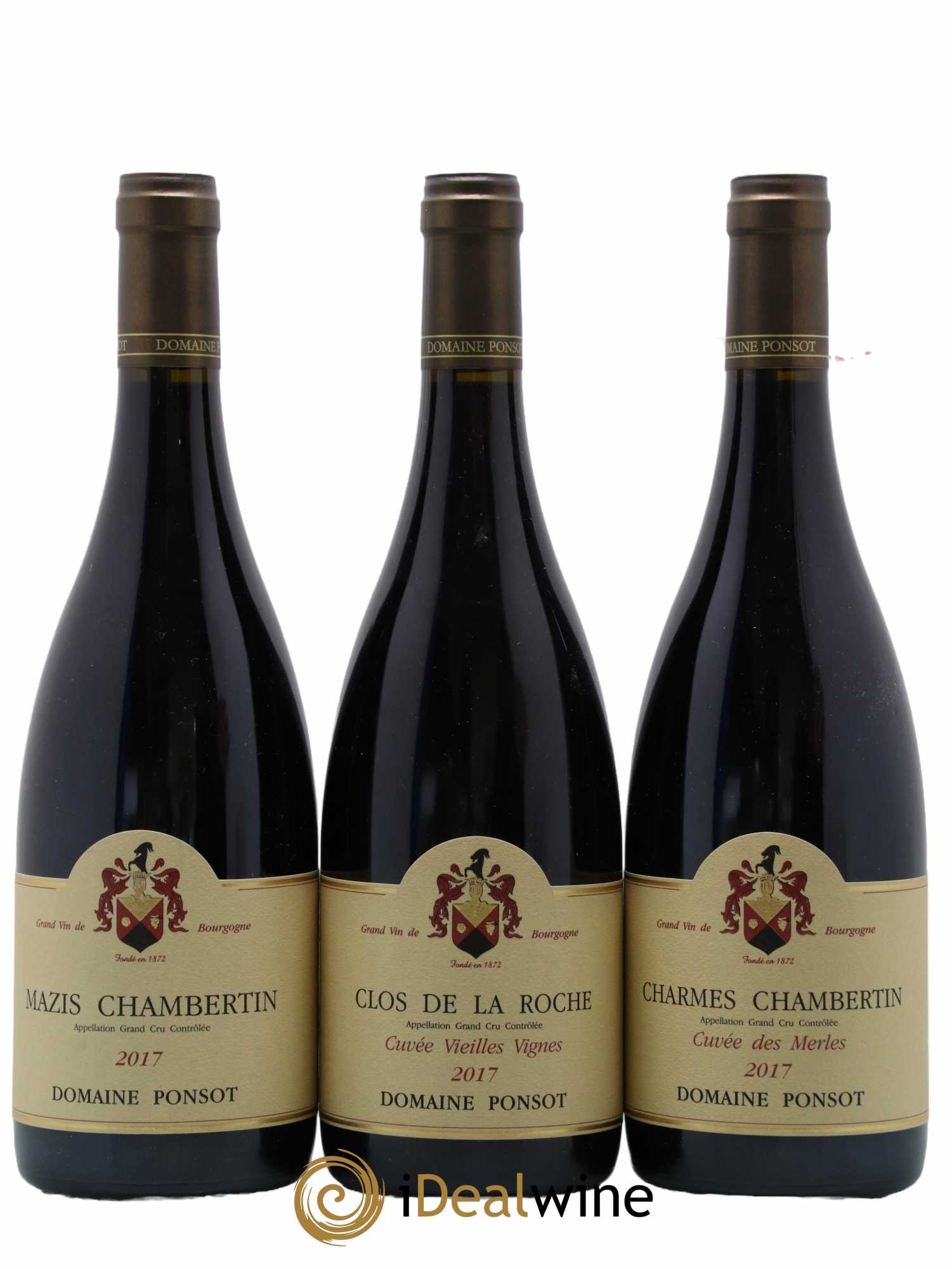 Assortiment Grands Crus Ponsot (Domaine) 2 Clos De La Roche Vieilles Vignes,1 Mazis Chambertin,2 Charmes Chambertin Cuvée Des Merles,1 Chapelle Chambertin,1 Echezeaux,1 Corton Bressandes,1 Chambertin,1 Clos Vougeot Cuvée Vieilles Vignes,1 Corton Cuvée Du Bourdon,1 Corton Charlemagne 2017 - Lot de 12 bouteilles - 1