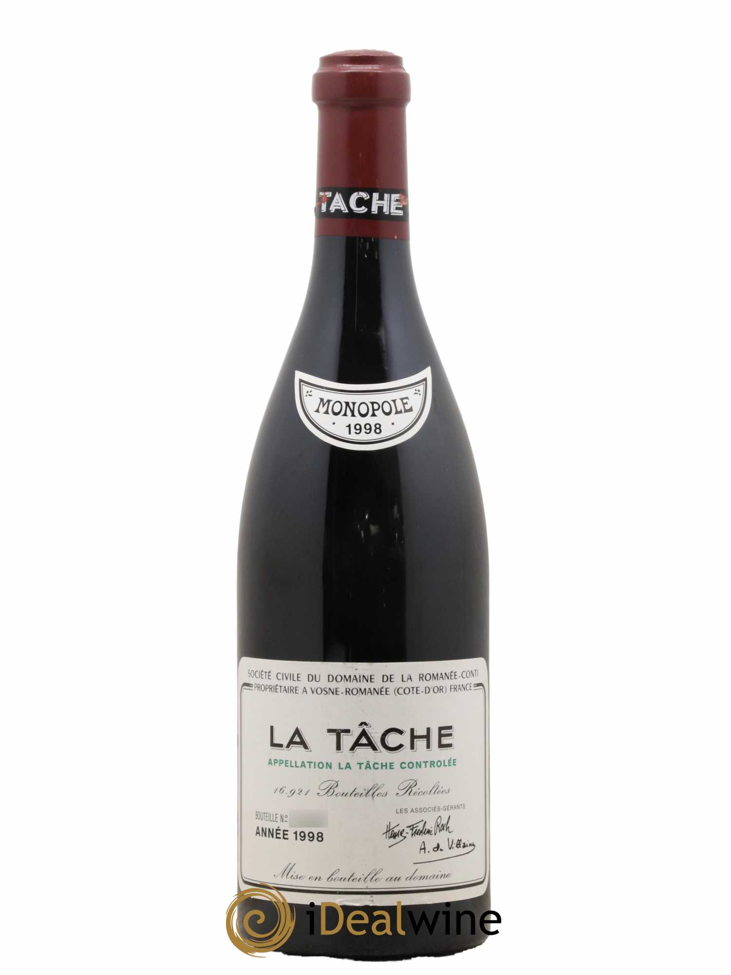 La Tâche Grand Cru Domaine de la Romanée-Conti 1998 - Lot de 1 bouteille - 0