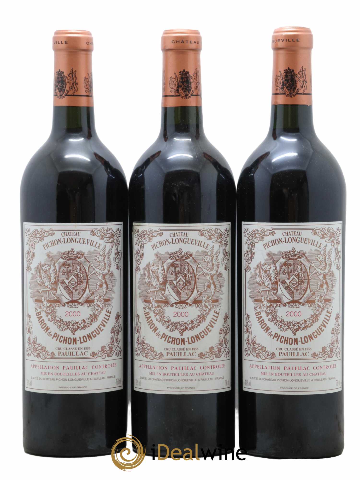 Pichon Longueville Baron 2ème Grand Cru Classé 2000 - Lot de 3 bouteilles - 0
