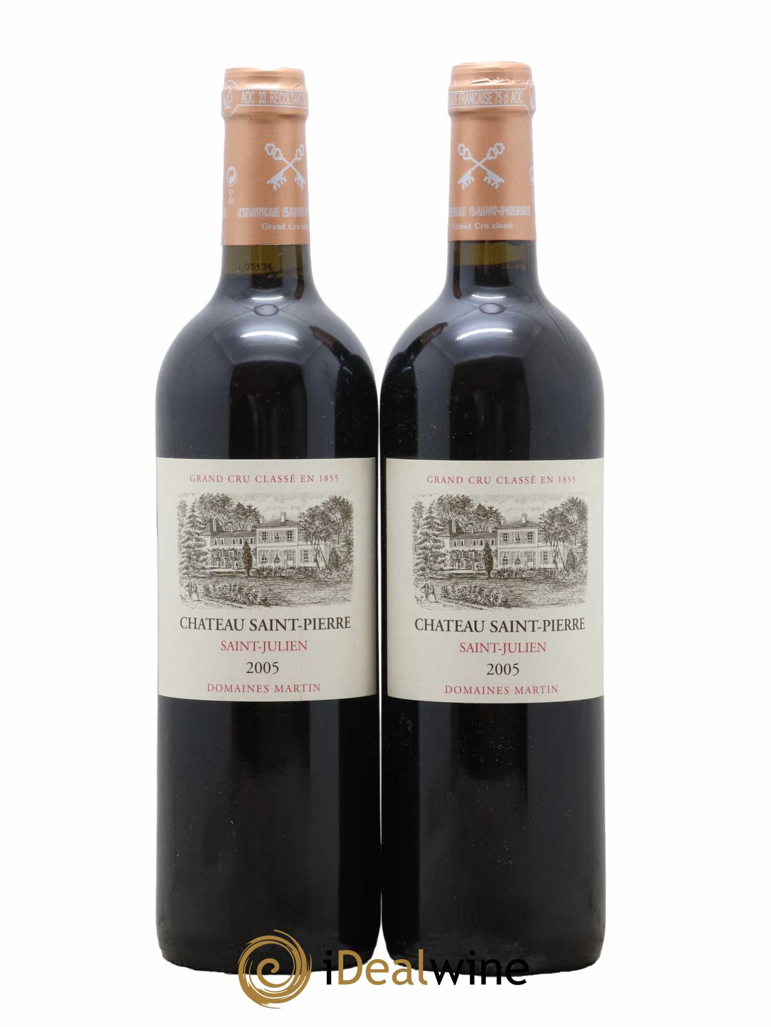 Château Saint-Pierre 4ème Grand Cru Classé 2005 - Lot de 2 bouteilles - 0