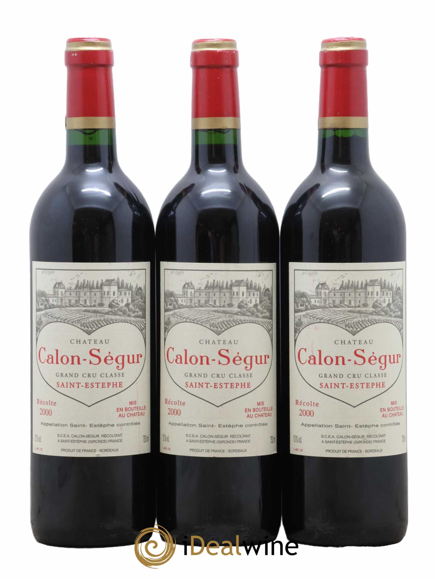 Château Calon Ségur 3ème Grand Cru Classé 2000 - Lot de 3 bouteilles - 0