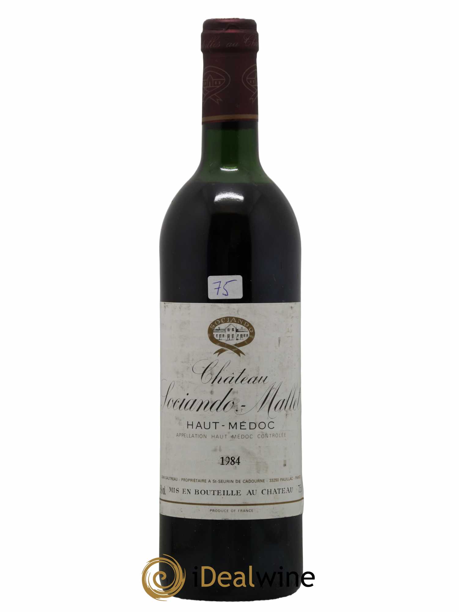 Château Sociando Mallet 1984 - Lot de 1 bouteille - 0