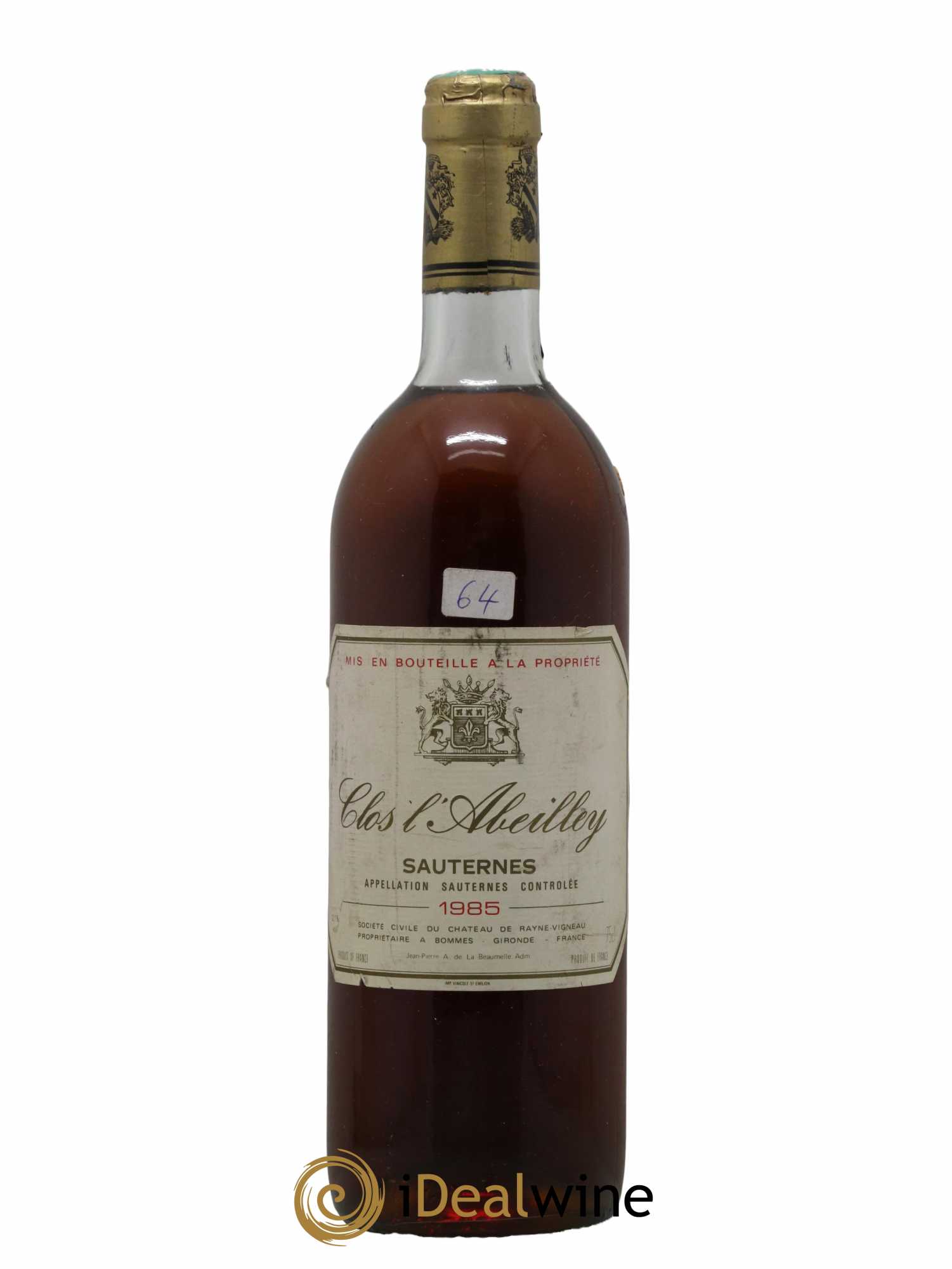 Sauternes Clos L'Abeilley 1985 - Lotto di 1 bottiglia - 0