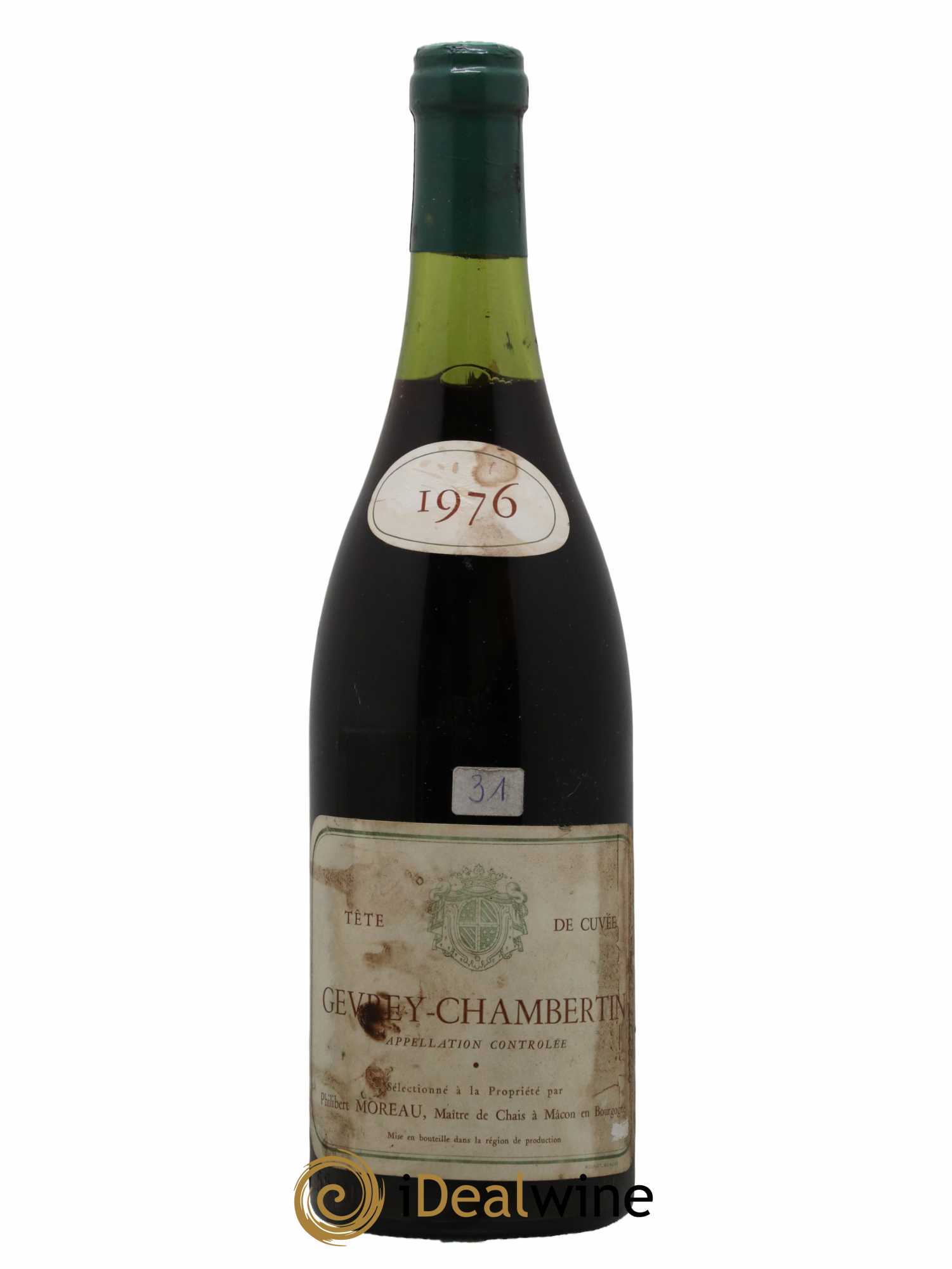 Gevrey-Chambertin Tête De Cuvée Domaine Moreau 1976 - Lot de 1 bouteille - 0