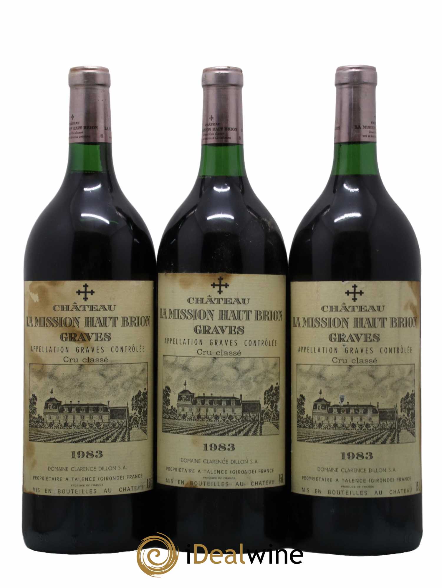 Château la Mission Haut-Brion Cru Classé de Graves 1983 - Lot of 3 magnums - 0