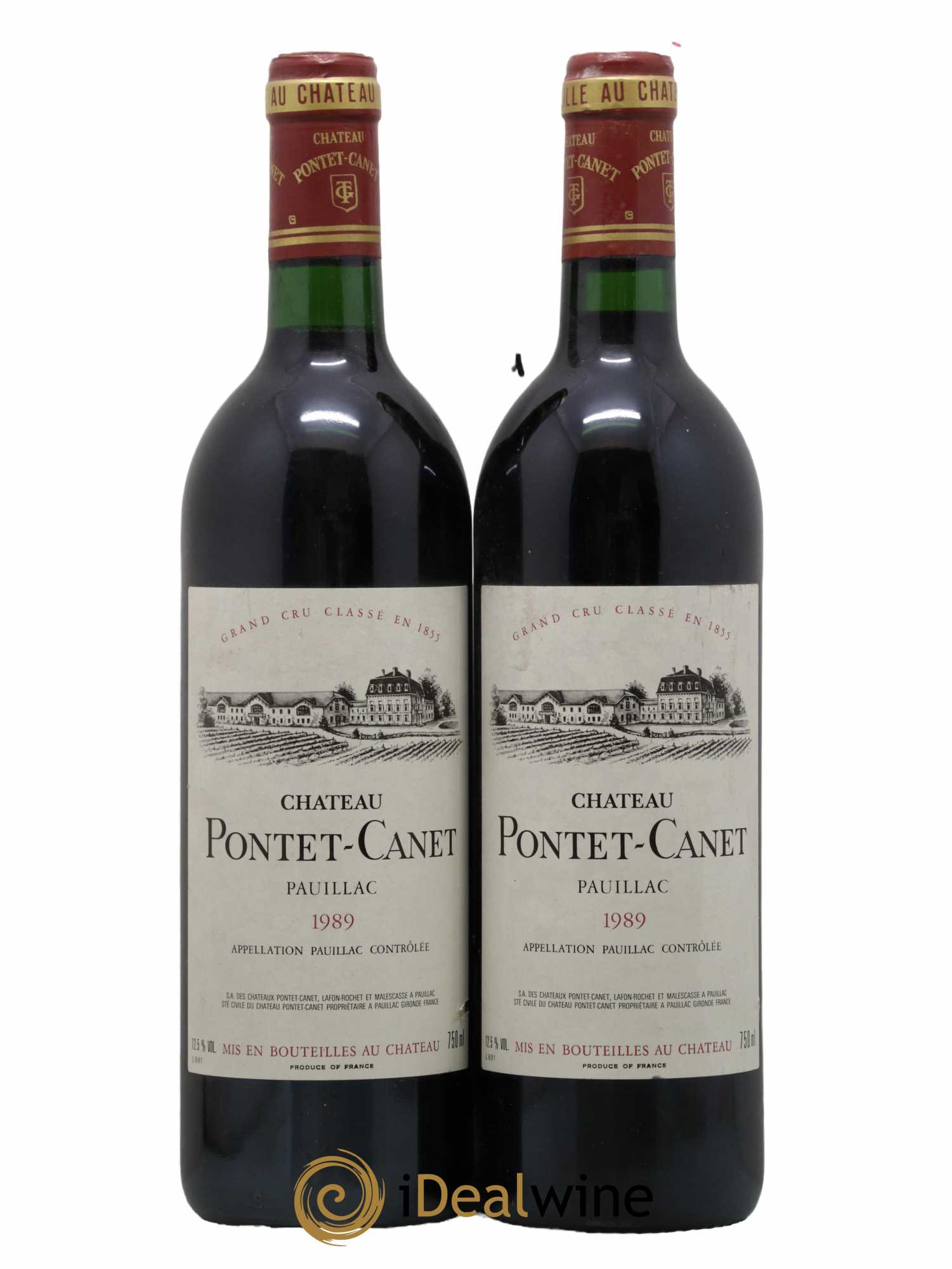 Château Pontet Canet 5ème Grand Cru Classé 1989 - Lot de 2 bouteilles - 0