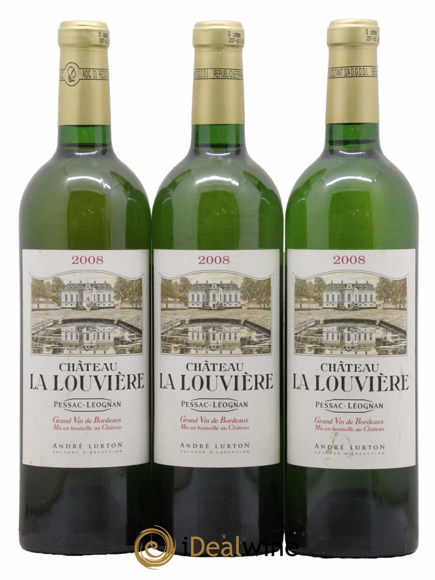 Château la Louvière 2008 - Lot de 3 bouteilles - 0