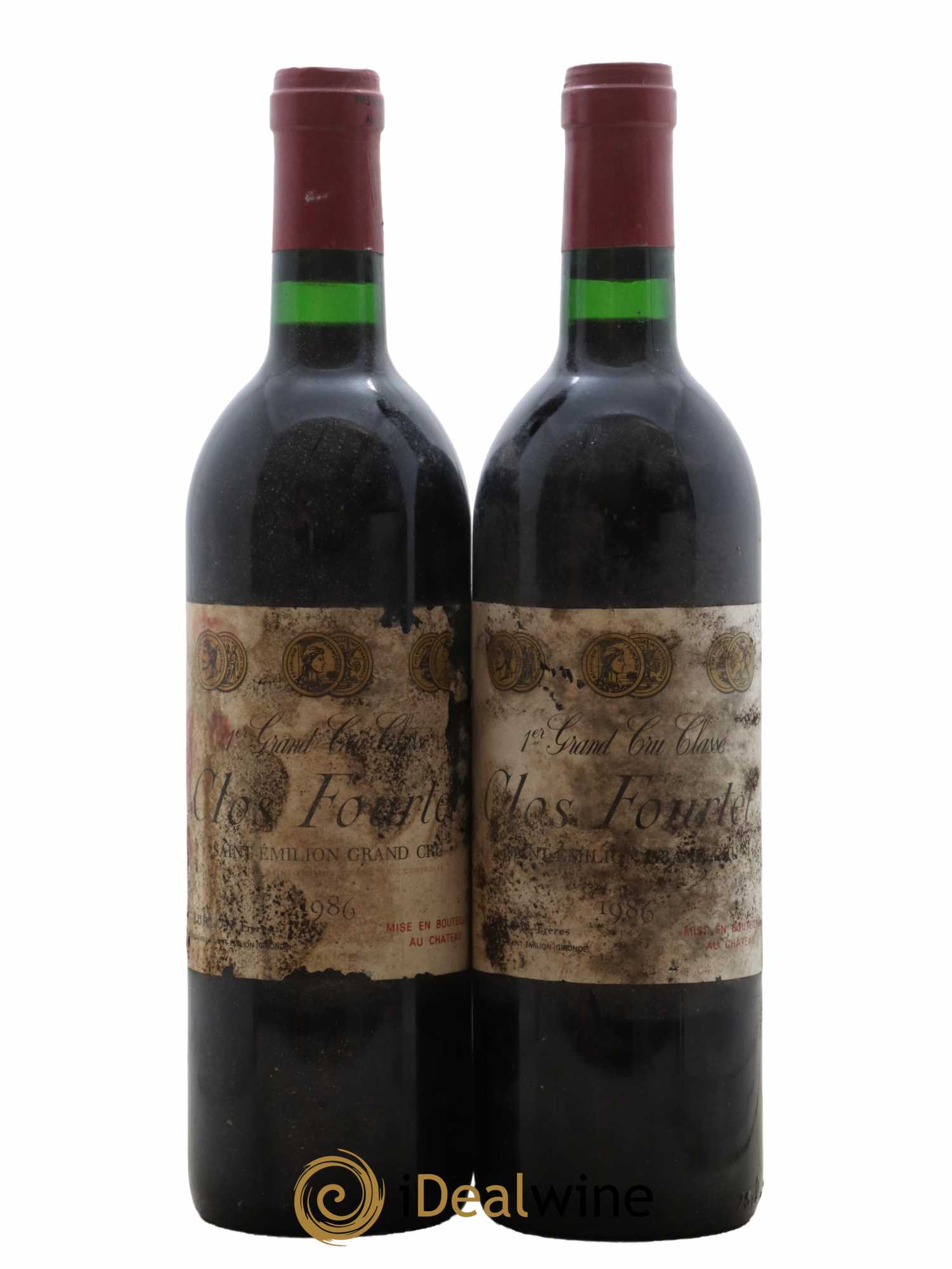 Clos Fourtet 1er Grand Cru Classé B 1986 - Lot de 2 bouteilles - 0