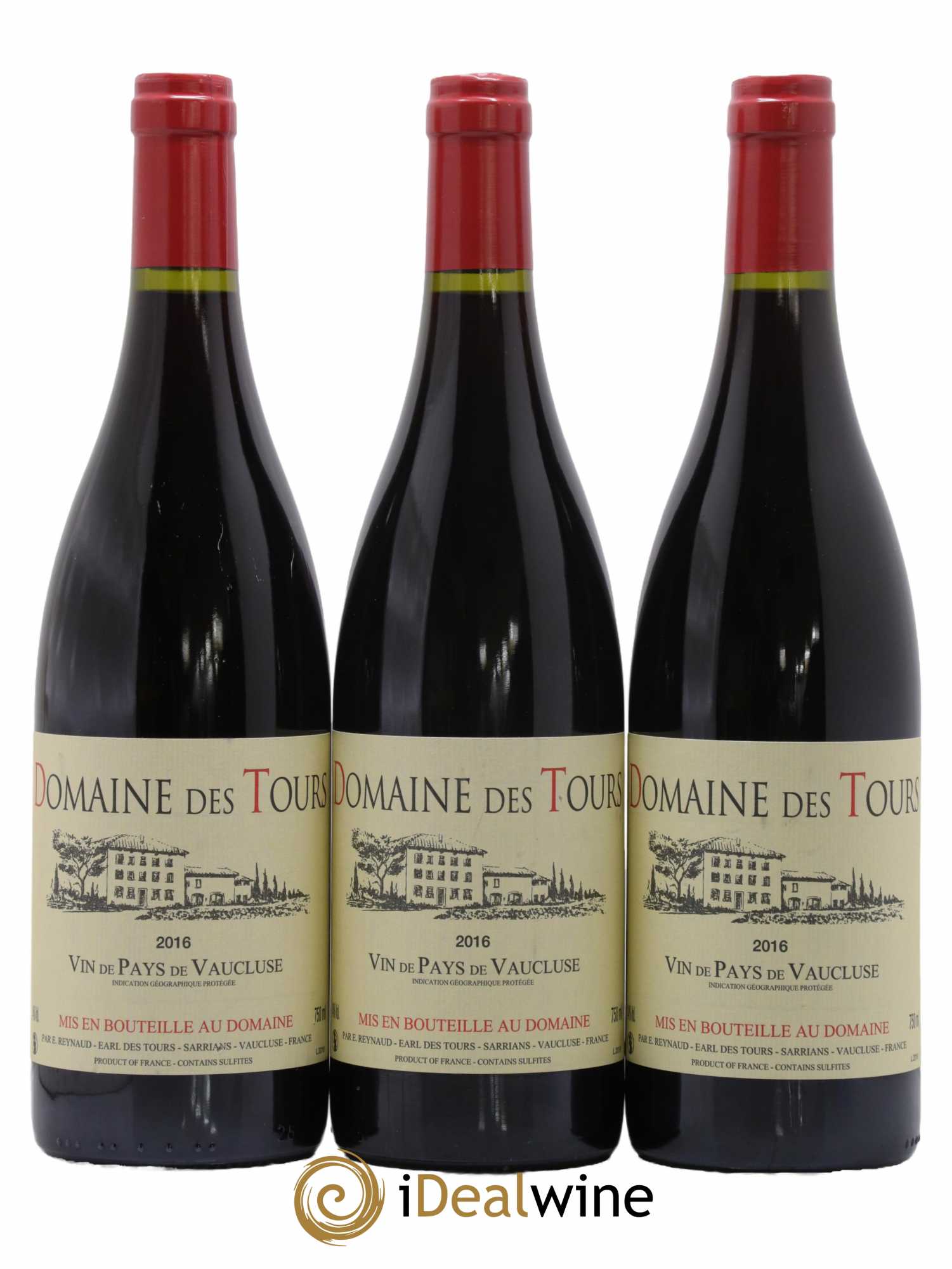 Vaucluse (Vin de Pays de Vaucluse) Domaine des Tours Emmanuel Reynaud 2016 - Lot de 3 bouteilles - 0