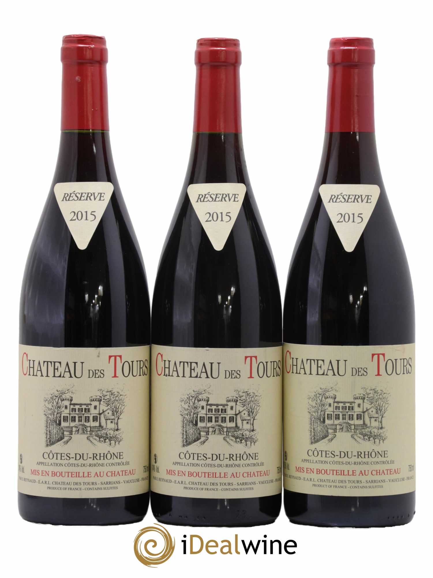 Côtes-du-Rhône Château des Tours Emmanuel Reynaud 2015 - Lot de 3 bouteilles - 0