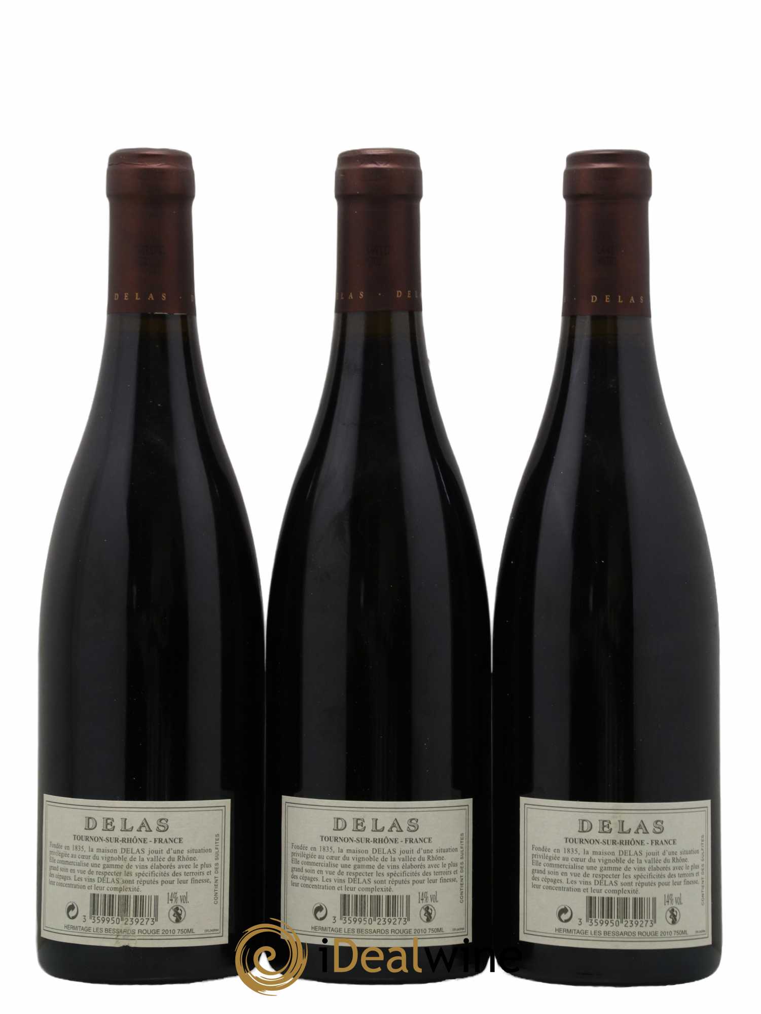 Hermitage Les Bessards Delas Frères 2010 - Lot de 3 bouteilles - 1