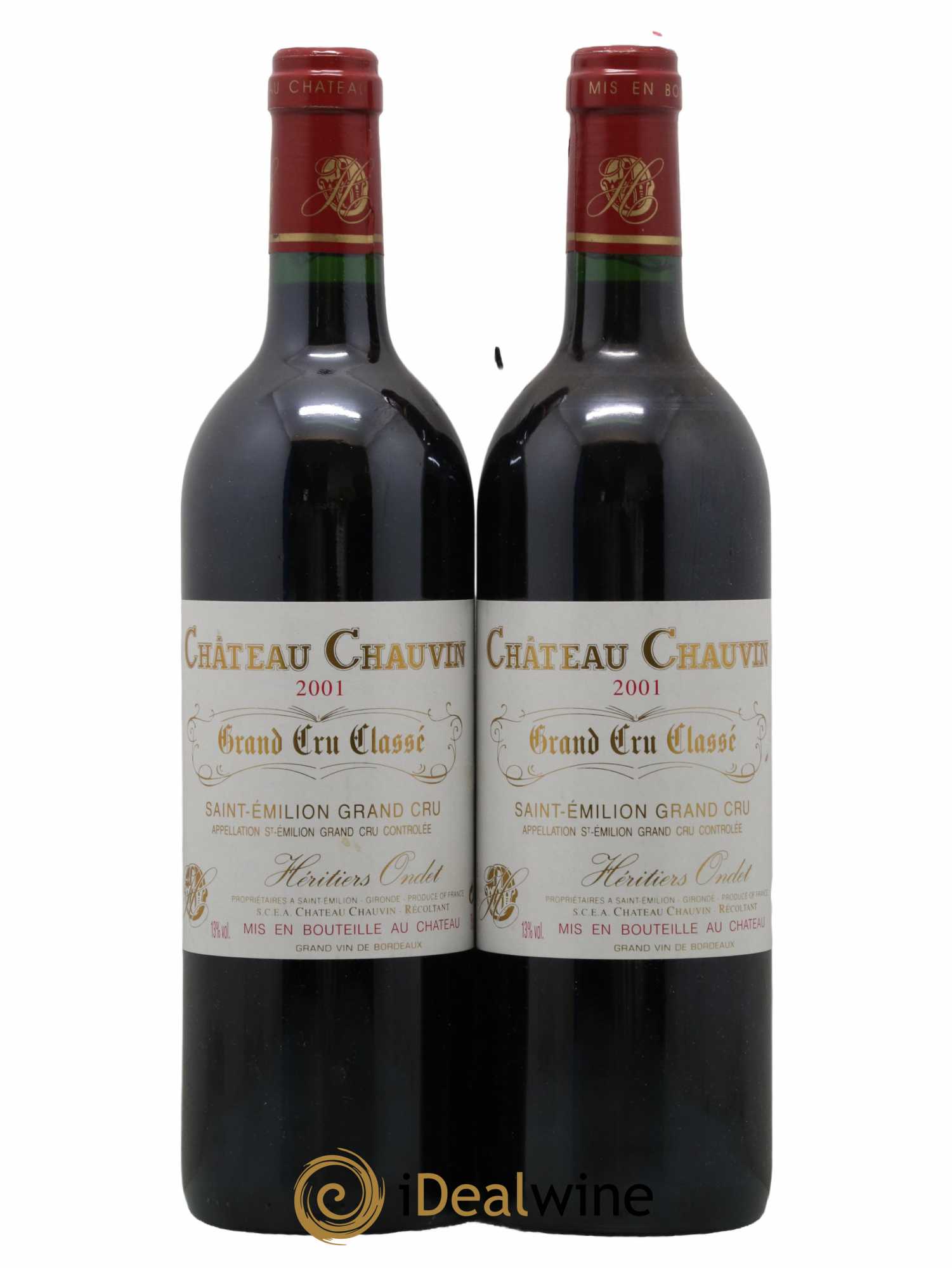 Château Chauvin Grand Cru Classé 2001 - Lot de 2 bouteilles - 0