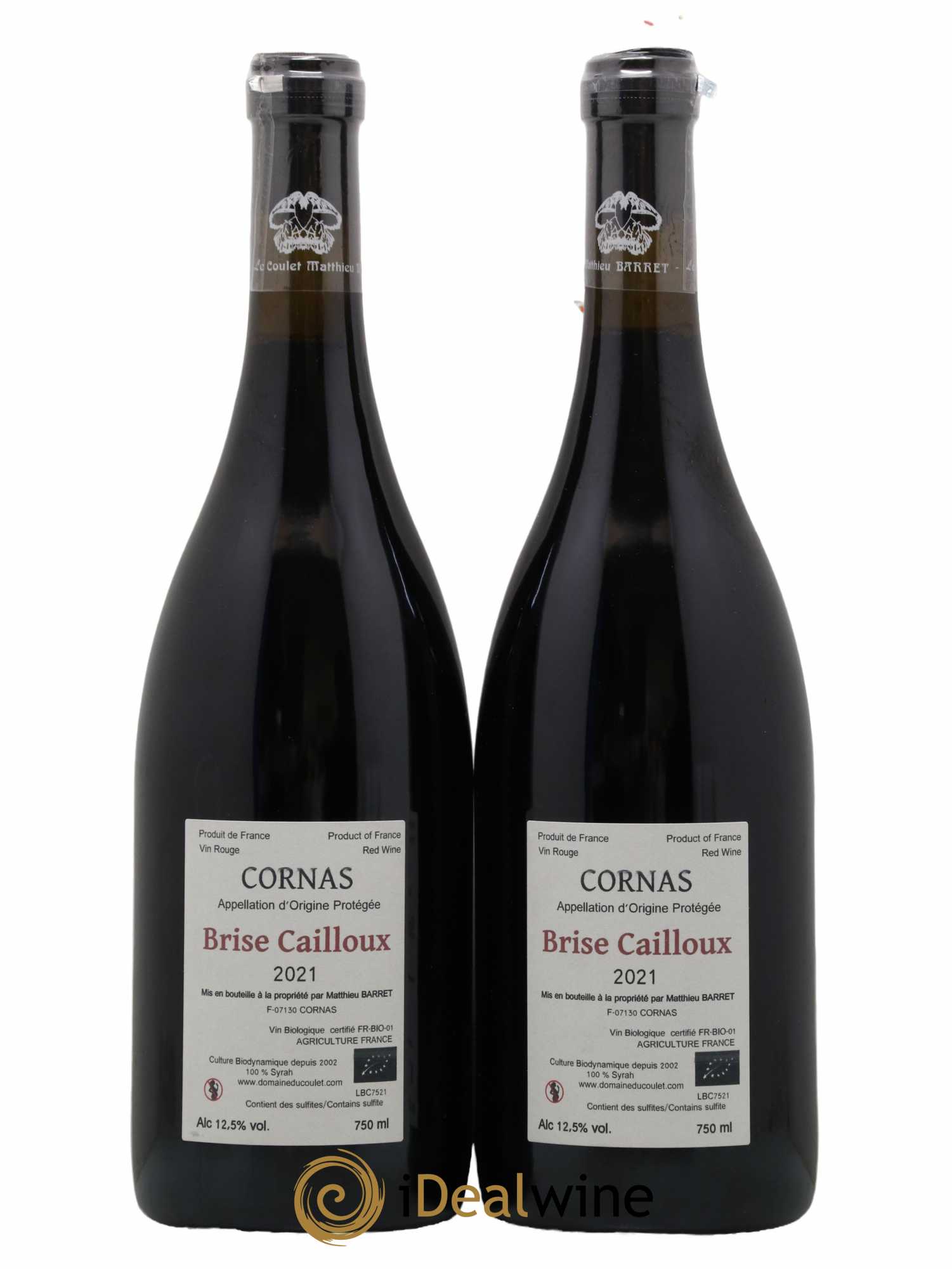 Cornas Brise Cailloux Coulet (Domaine du) - Matthieu Barret 2021 - Lot de 2 bouteilles - 1