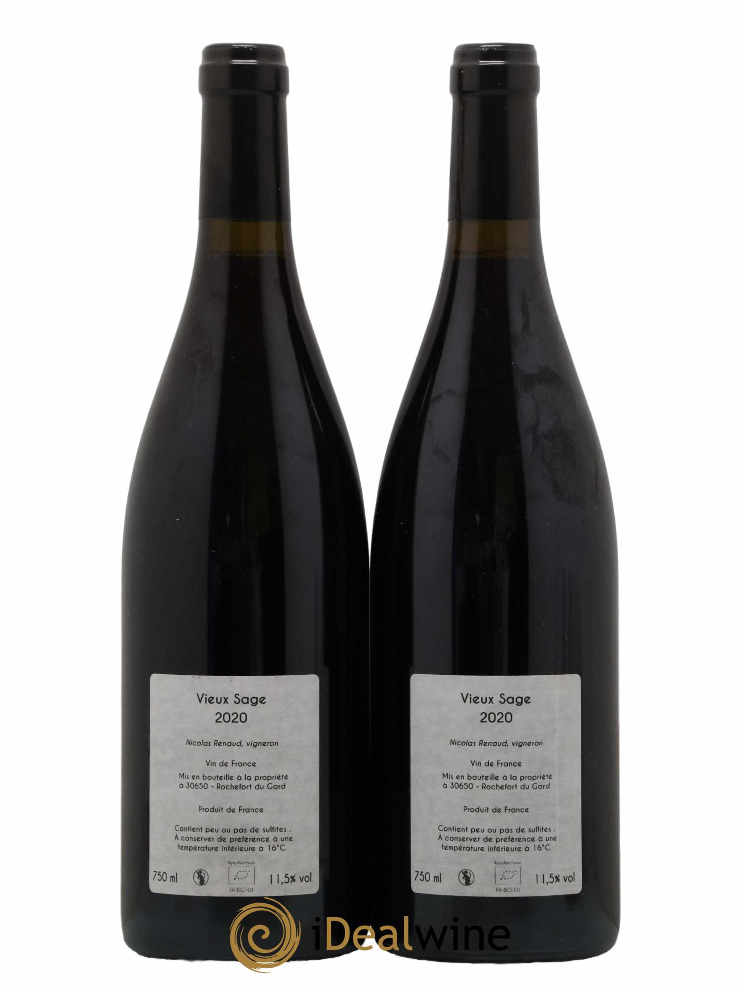 Vin de France Vieux Sage Clos des Grillons 2020 - Lotto di 2 bottiglie - 1