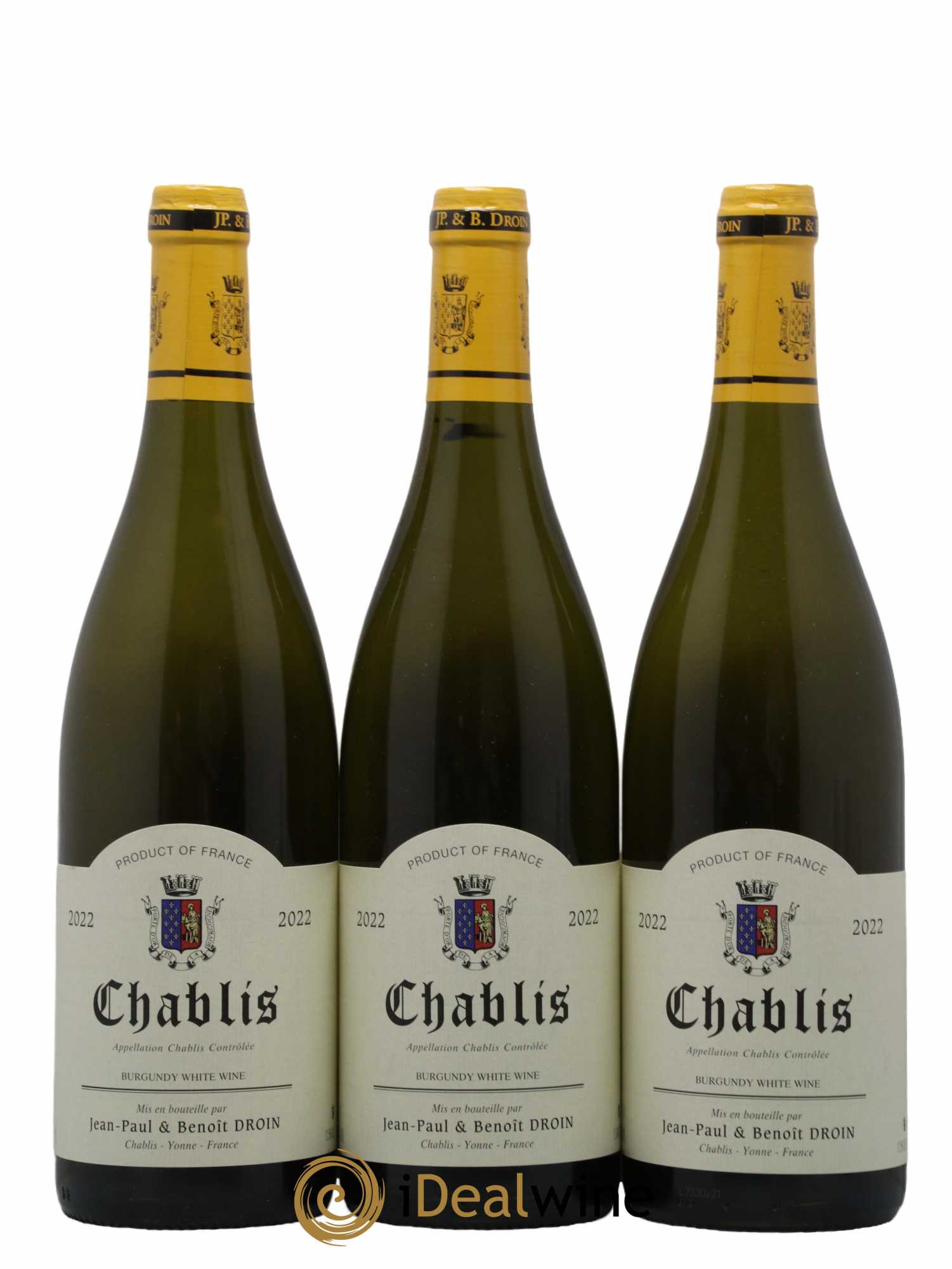 Chablis Jean-Paul & Benoît Droin (Domaine) 2022 - Lot de 3 bouteilles - 0
