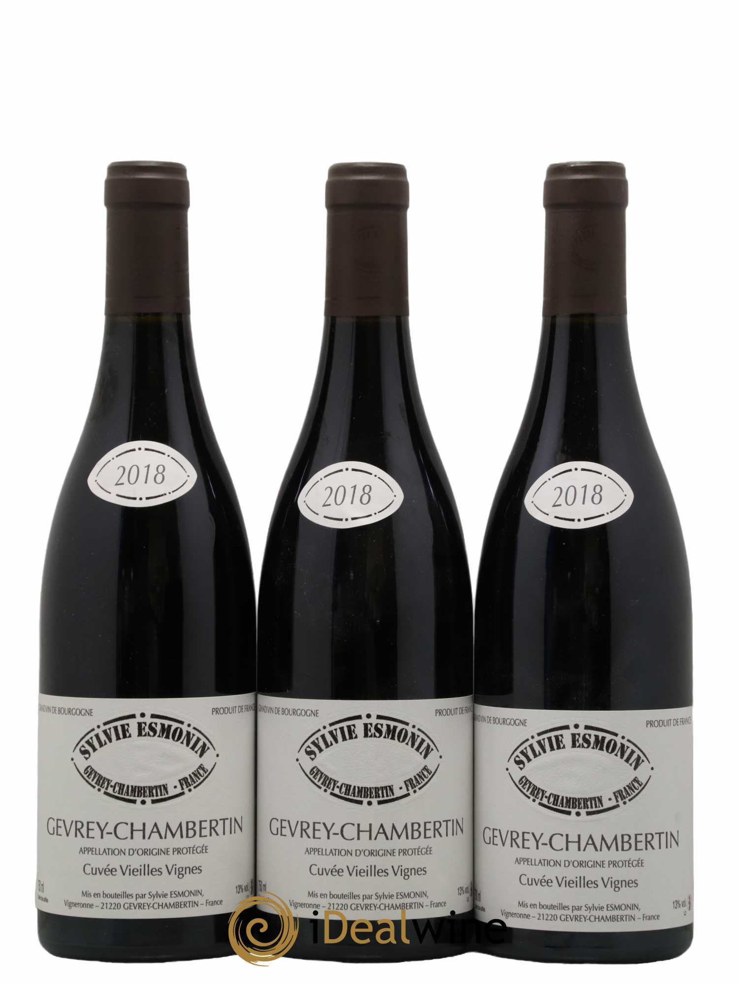Gevrey-Chambertin Vieilles Vignes Sylvie Esmonin 2018 - Lot de 3 bouteilles - 0