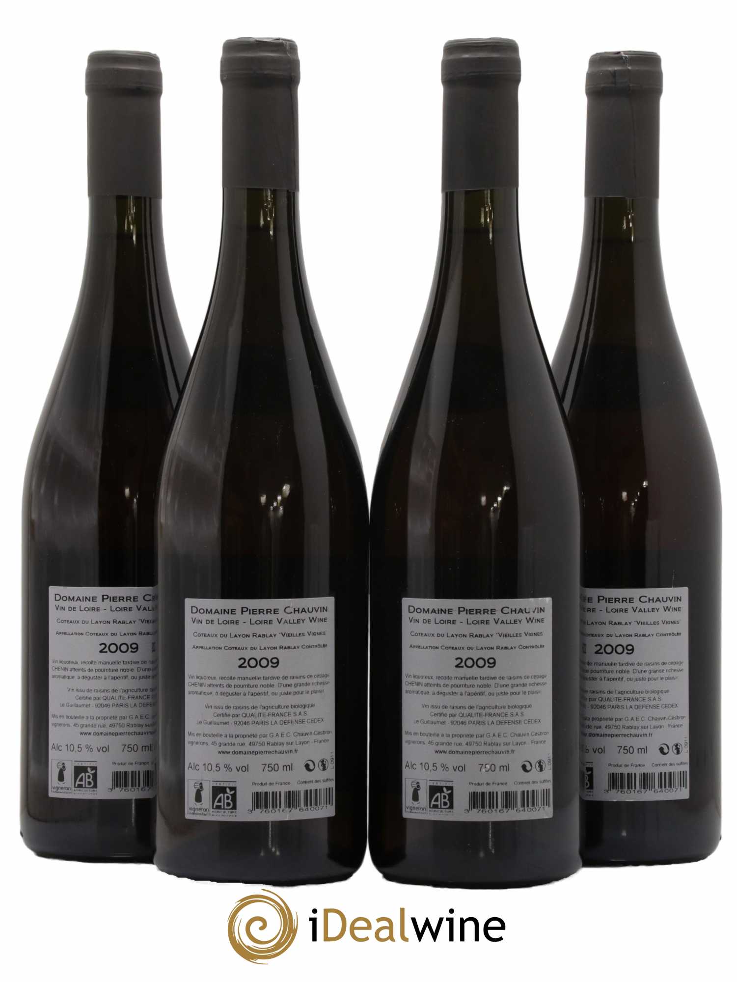 Coteaux du Layon Rablay Vieilles Vignes Pierre Chauvin 2009 - Lot de 4 bouteilles - 1