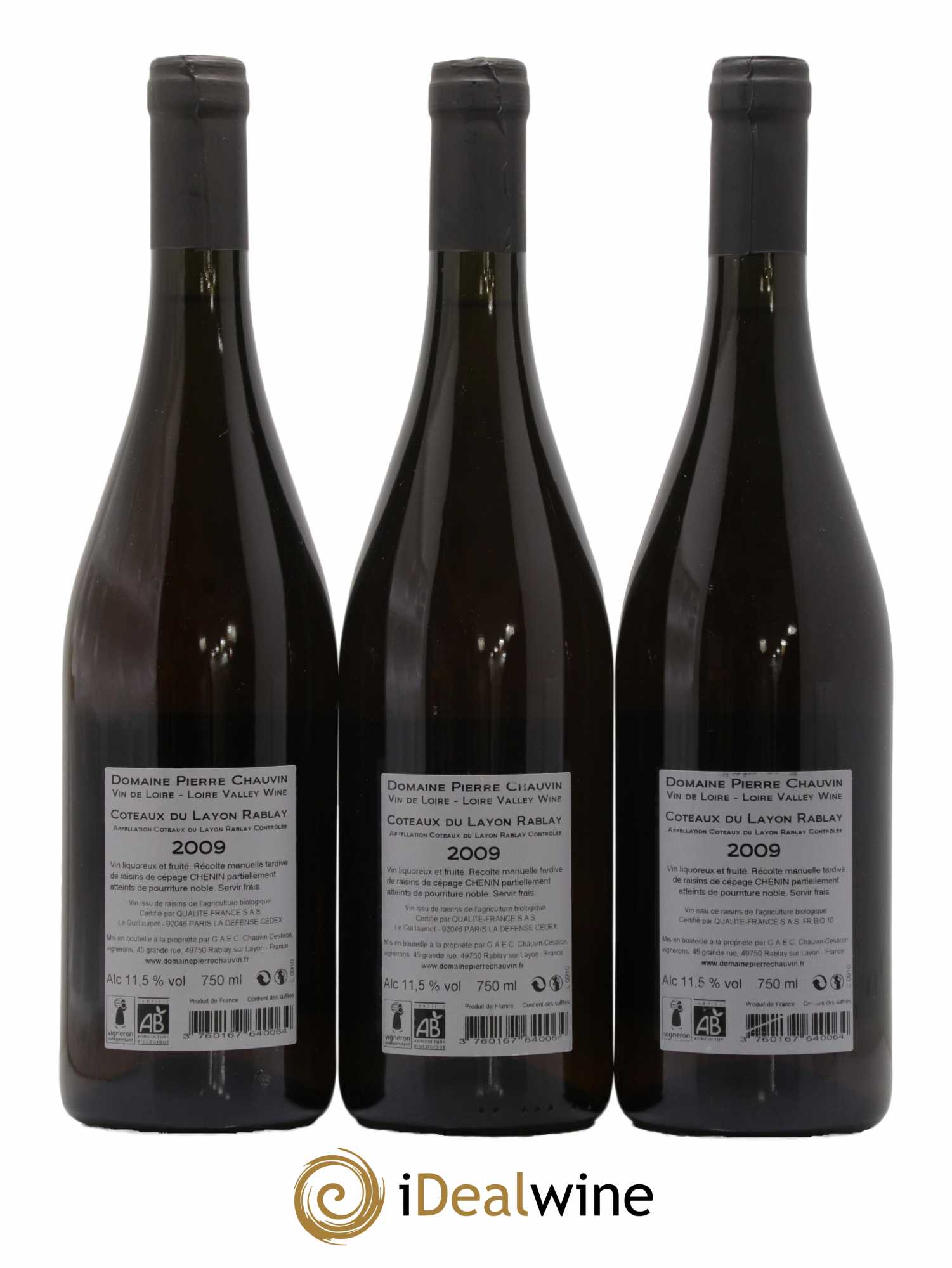 Coteaux du Layon Rablay Les Boleves Pierre Chauvin 2009 - Lotto di 3 bottiglie - 1