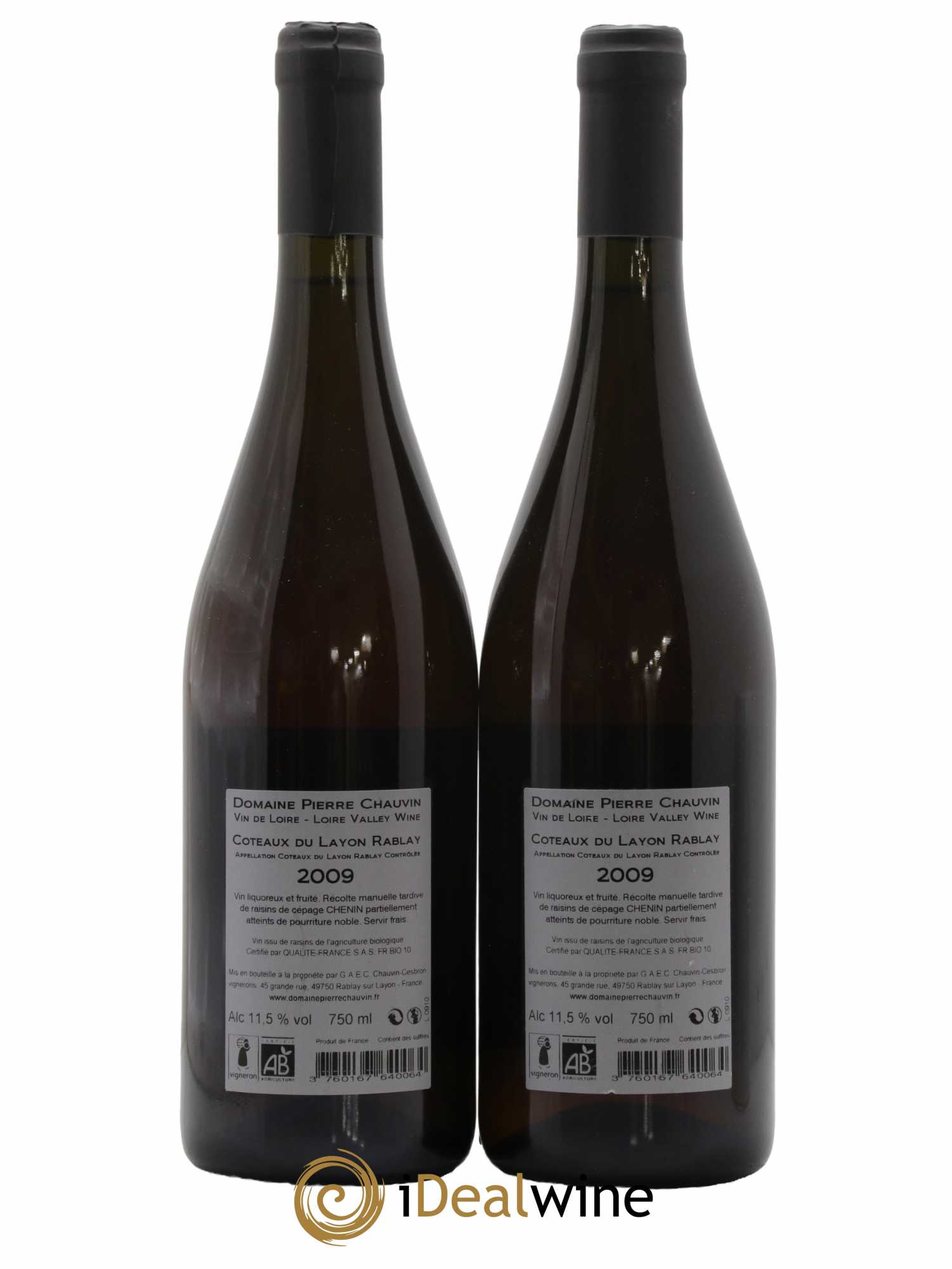 Coteaux du Layon Rablay Les Boleves Pierre Chauvin 2009 - Lotto di 2 bottiglie - 1