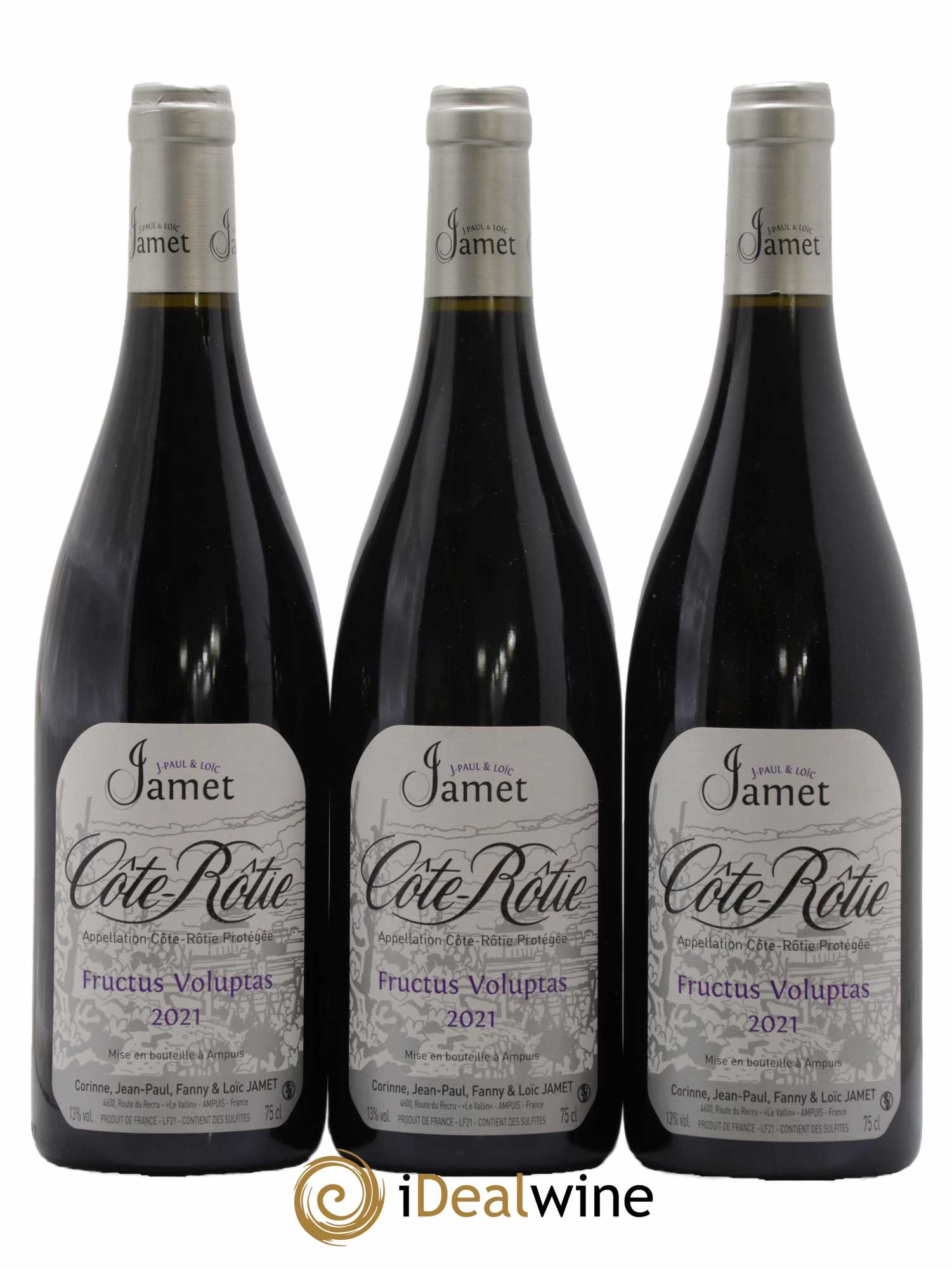 Côte-Rôtie Fructus Voluptas Jamet (Domaine) 2021 - Lot de 3 bouteilles - 0