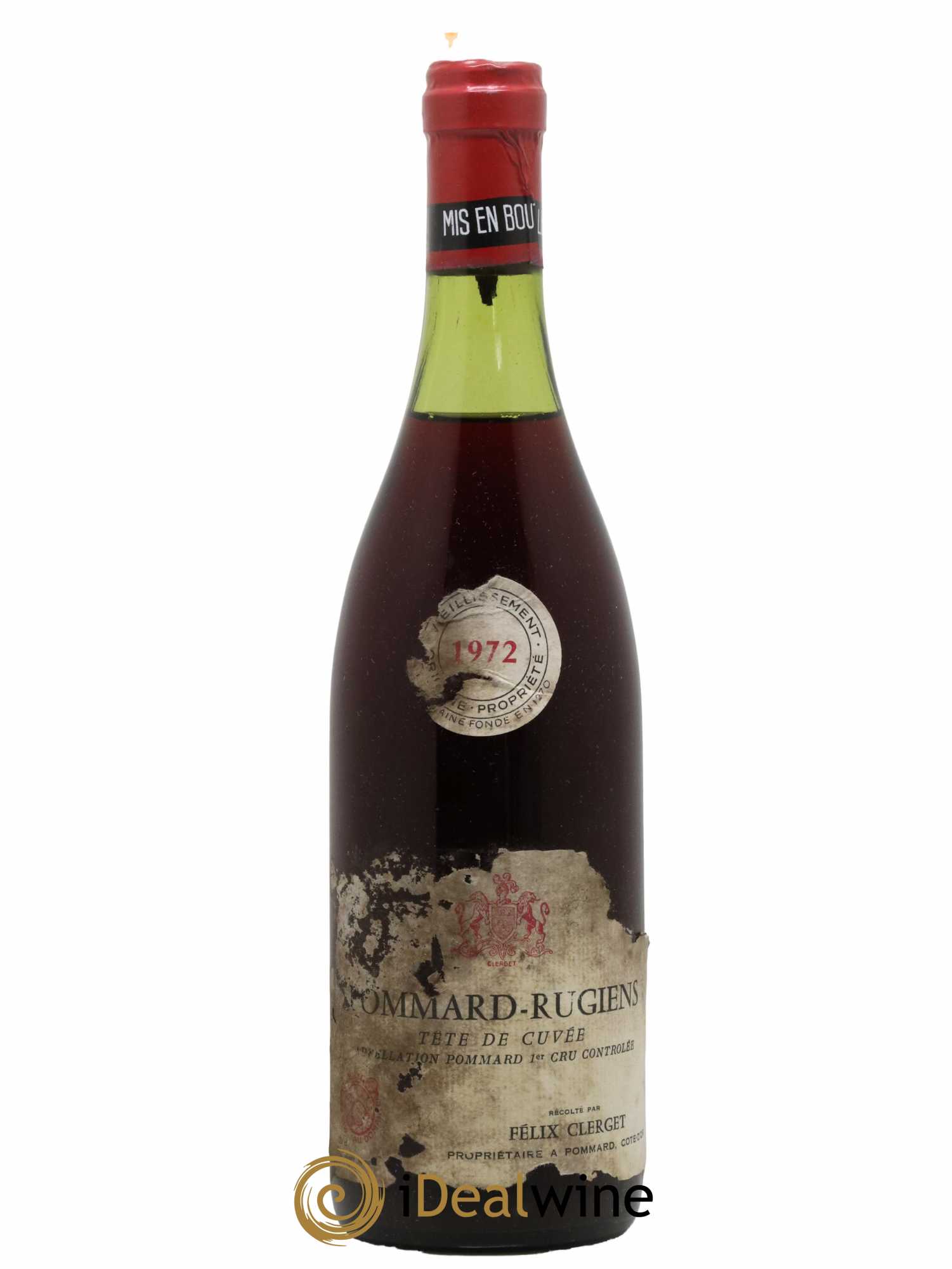 Pommard Rugiens Tête de Cuvée Félix Clerget 1972 - Lot de 1 bouteille - 0