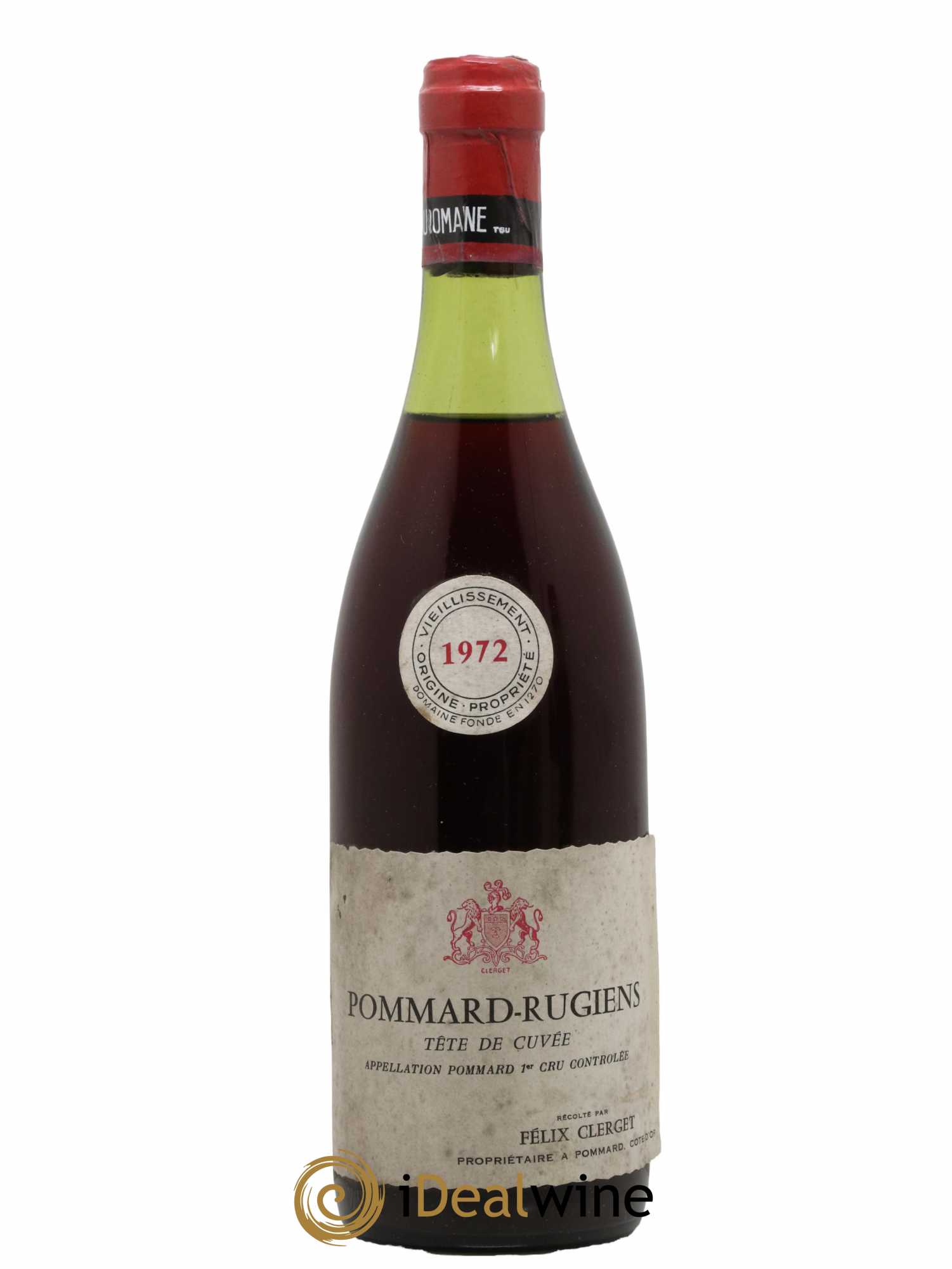 Pommard Rugiens Tête de Cuvée Félix Clerget 1972 - Lot de 1 bouteille - 0