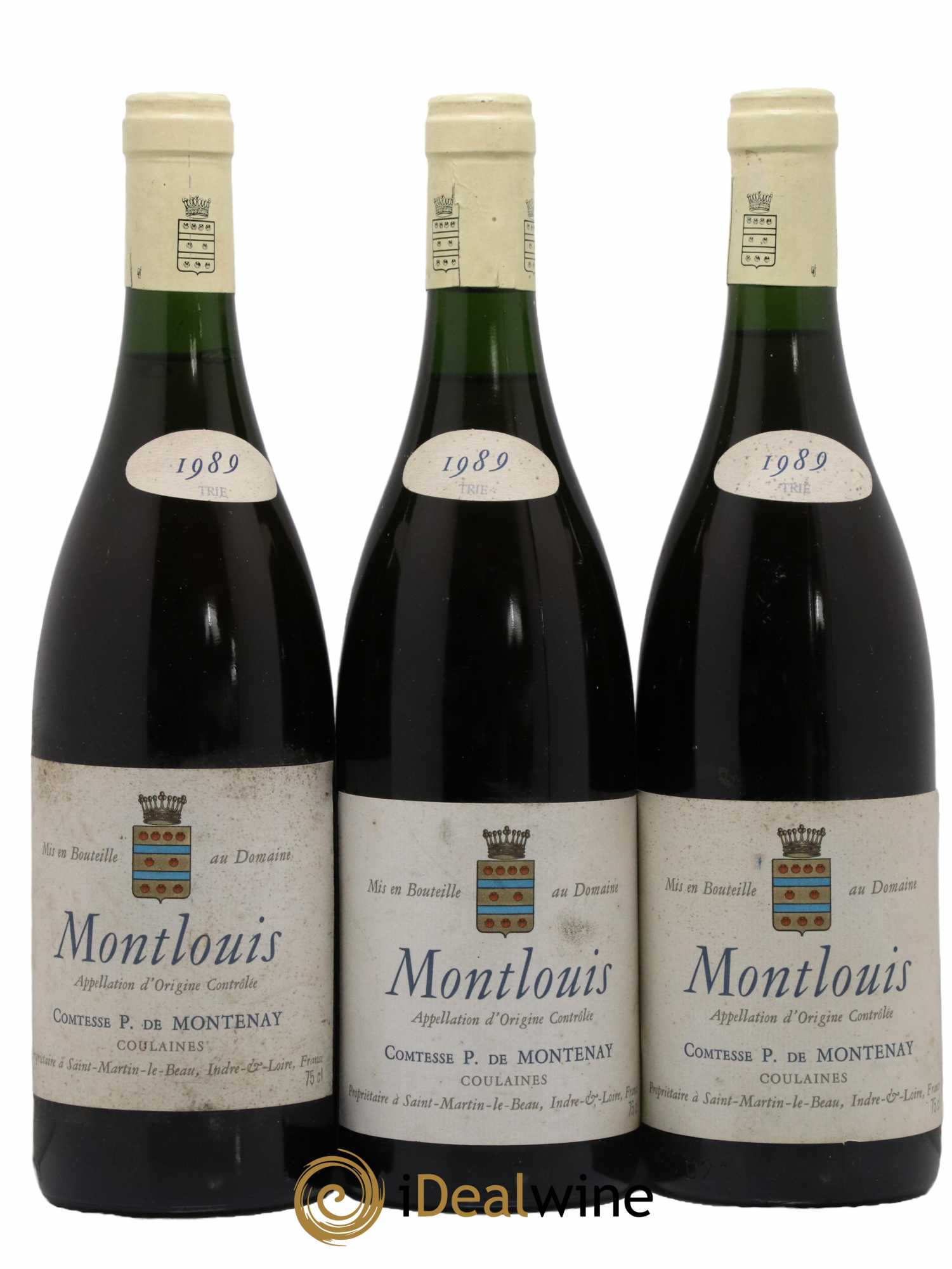 Montlouis-sur-Loire Trie Comtesse de Montenay 1989 - Lot de 3 bouteilles - 0