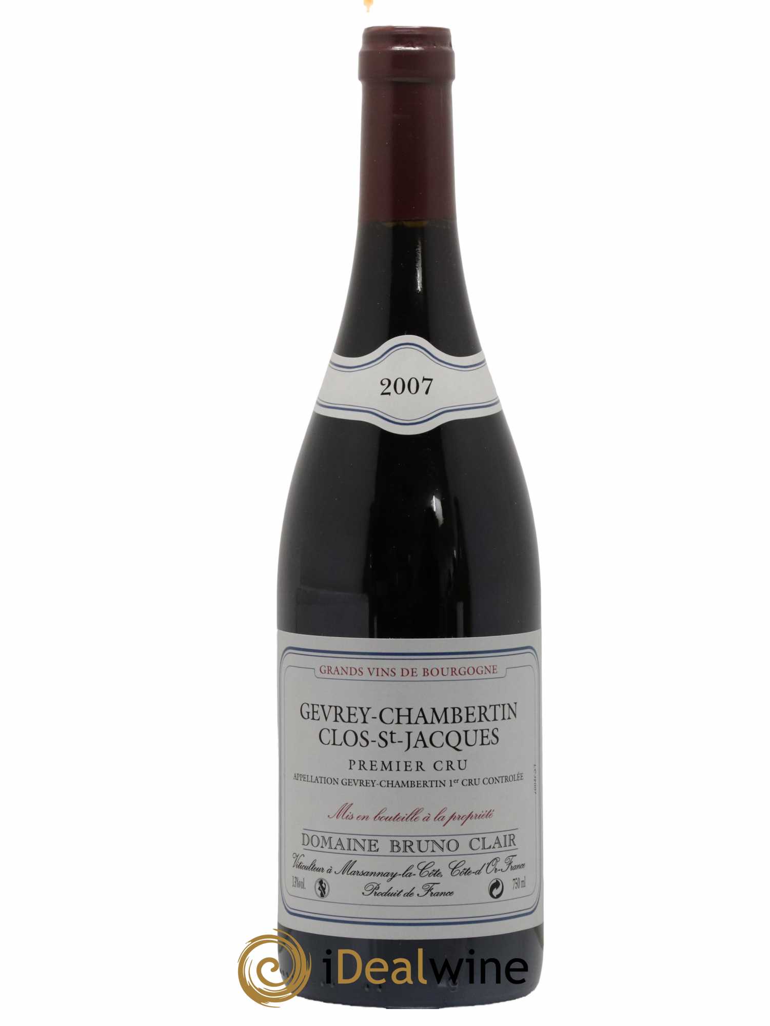 Gevrey-Chambertin 1er Cru Clos Saint-Jacques Bruno Clair (Domaine) 2007 - Lot de 1 bouteille - 0