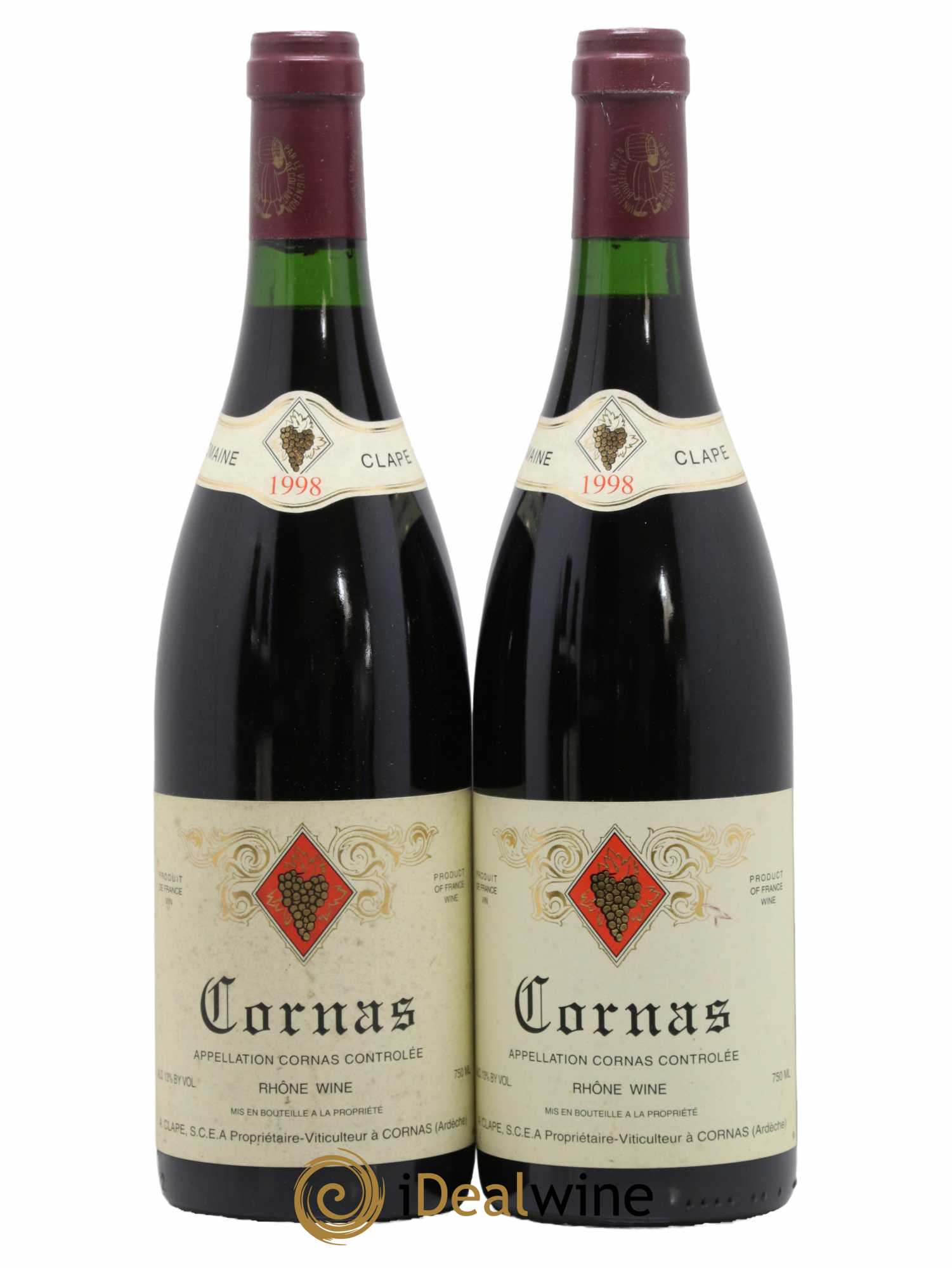 Cornas Auguste Clape 1998 - Lot de 2 bouteilles - 0