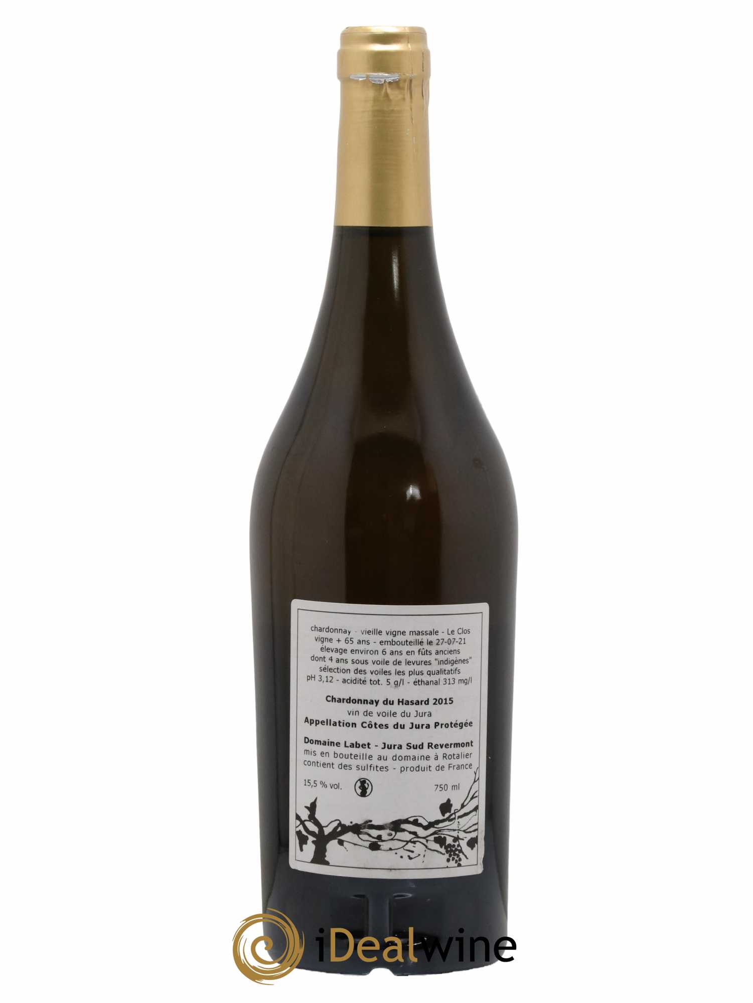 Côtes du Jura Vin de voile Chardonnay du Hasard Romain - Julien - Charline Labet 2015 - Lot de 1 bouteille - 1
