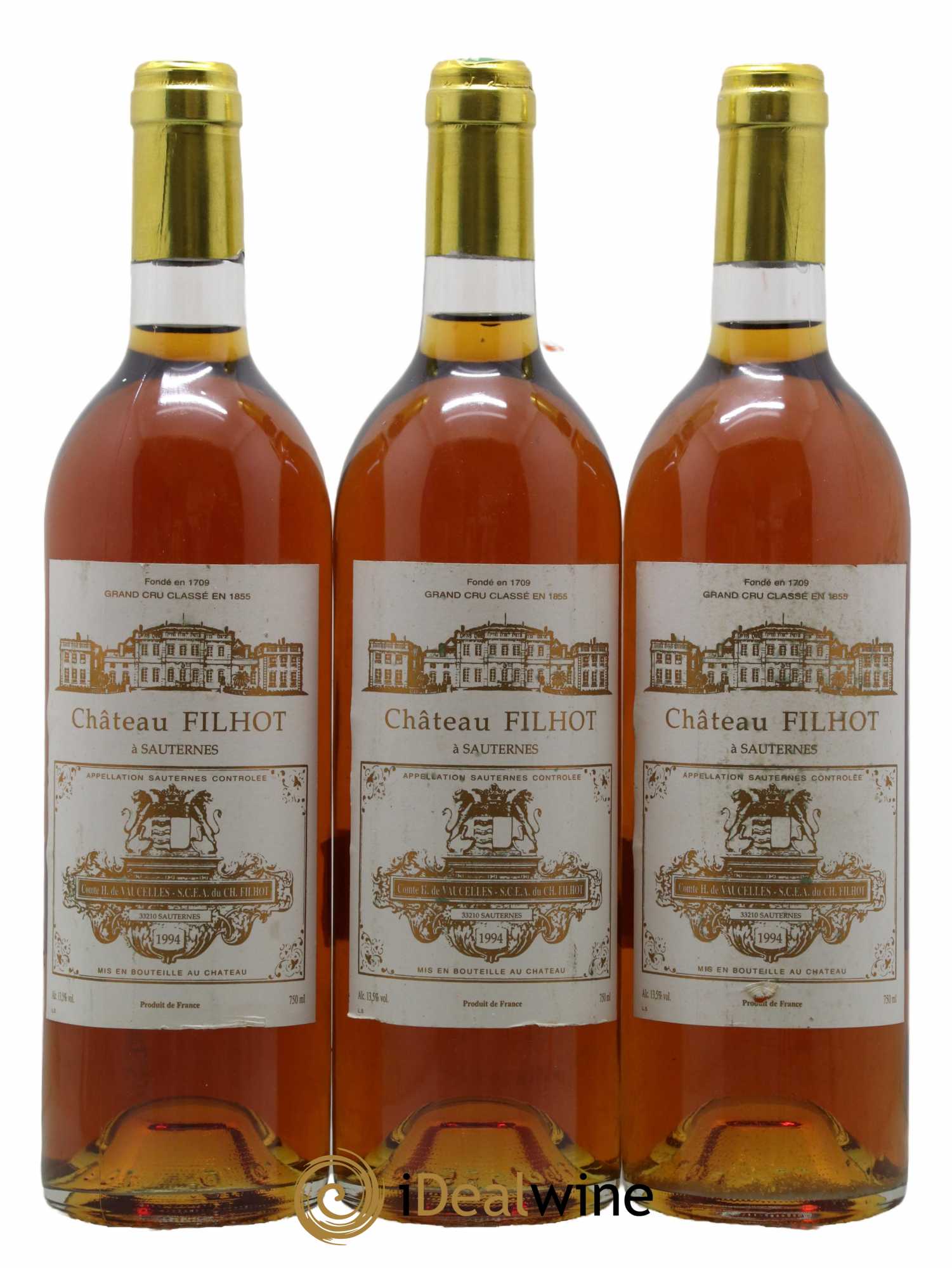 Château Filhot 2ème Grand Cru Classé 1994 - Lotto di 3 bottiglie - 0