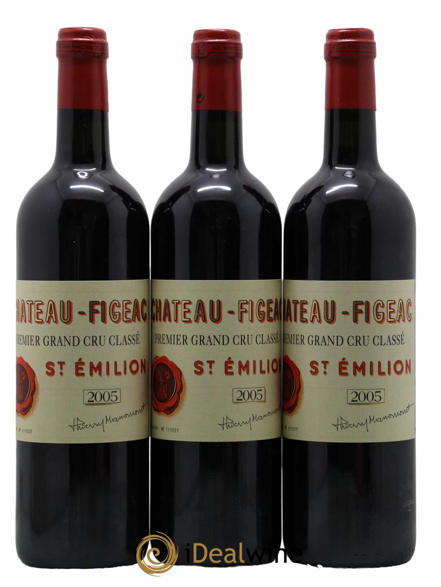 Château Figeac 1er Grand Cru Classé A 2005 - Lot de 3 bouteilles - 0