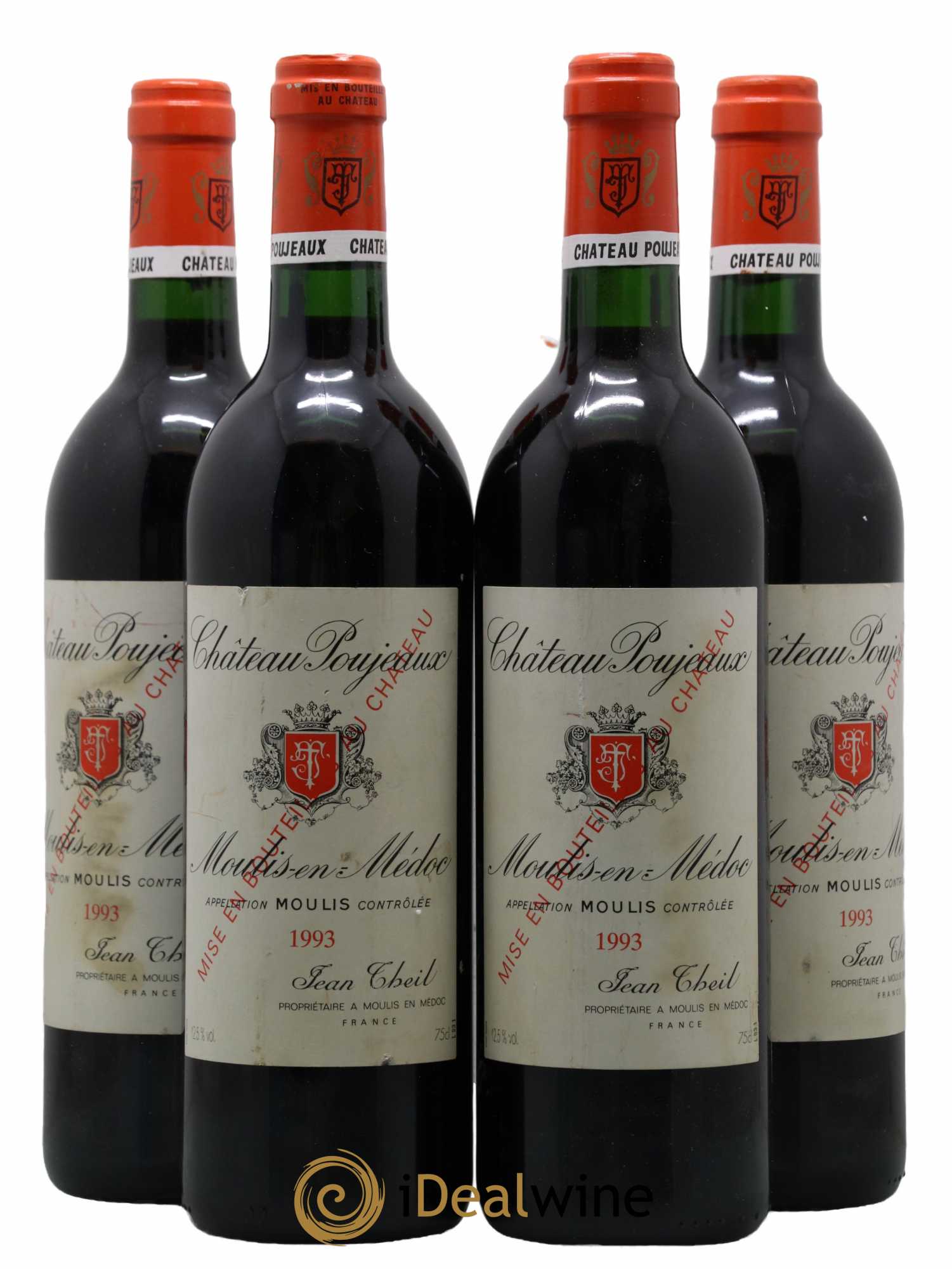 Château Poujeaux 1993 - Lot de 4 bouteilles - 0