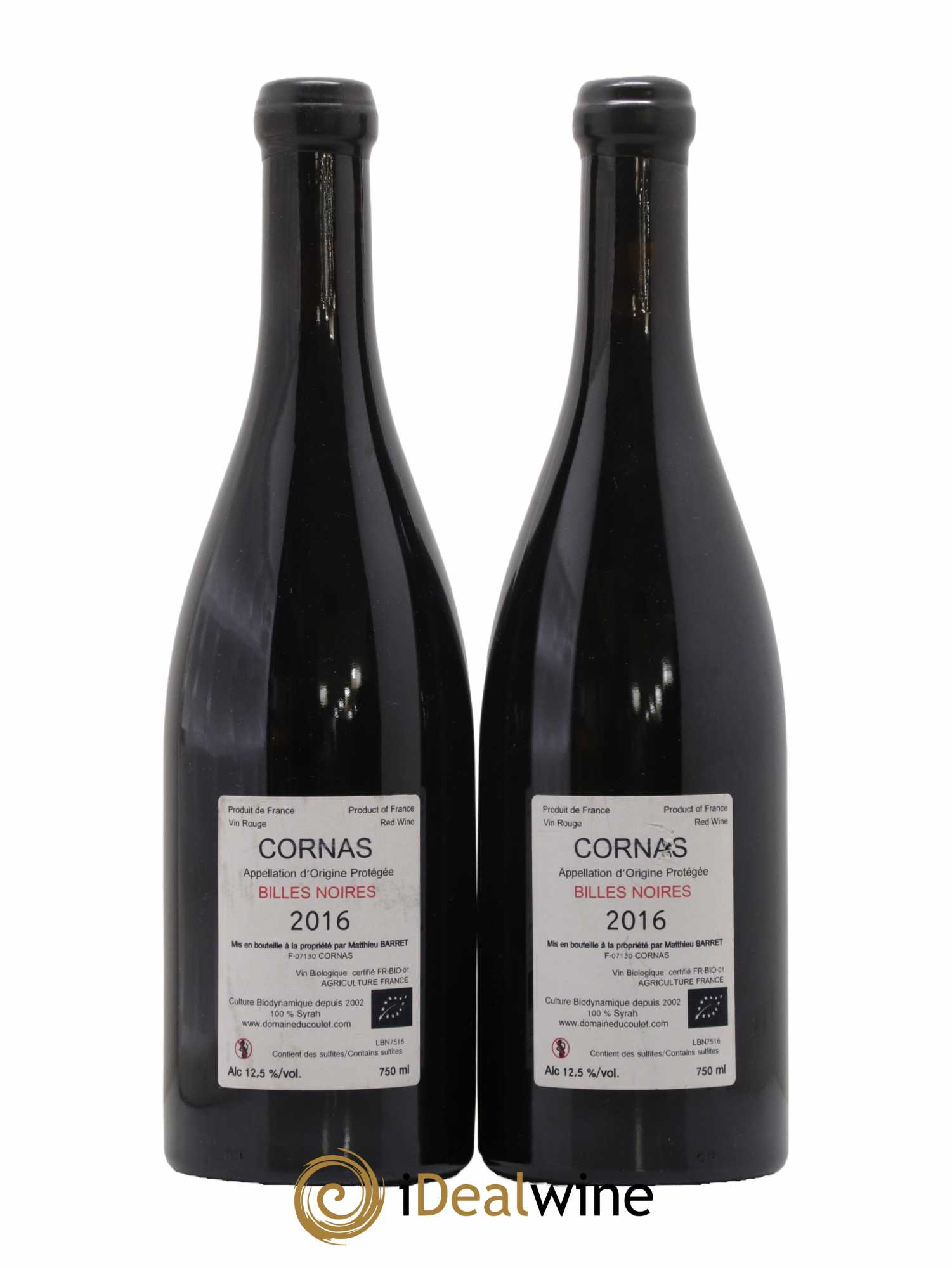 Cornas Billes Noires Coulet (Domaine du) - Matthieu Barret 2016 - Lot of 2 bottles - 1