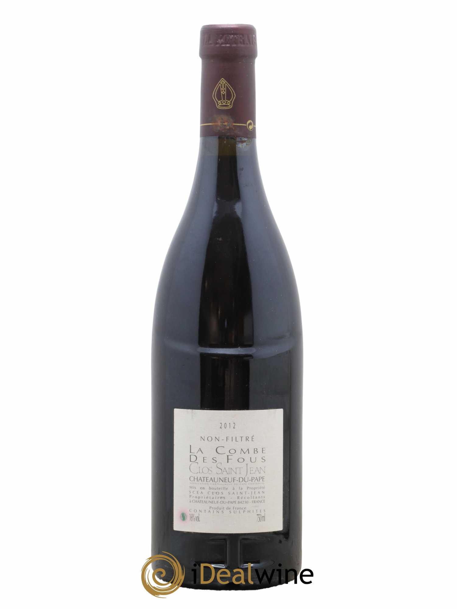 Châteauneuf-du-Pape Clos Saint-Jean La Combe des Fous Pascal et Vincent Maurel 2012 - Lot de 1 bouteille - 1