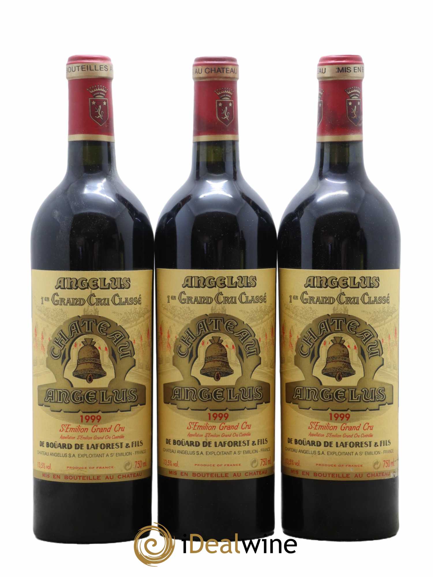 Château Angélus 1er Grand Cru Classé A 1999 - Lot de 3 bouteilles - 0
